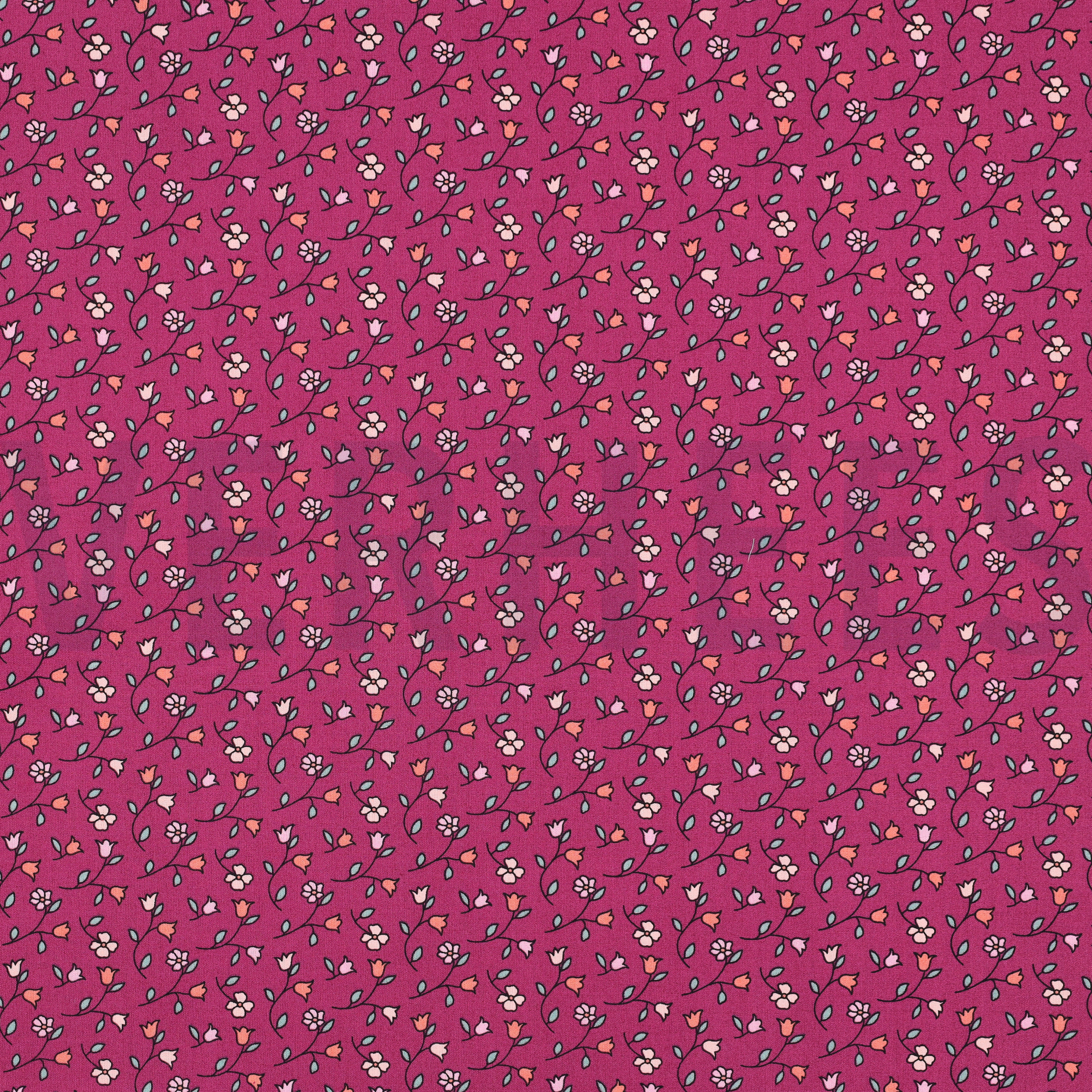 FEIN GEWEBTE BAUMWOLLPOPELINE BLUMEN FUCHSIA (high resolution)