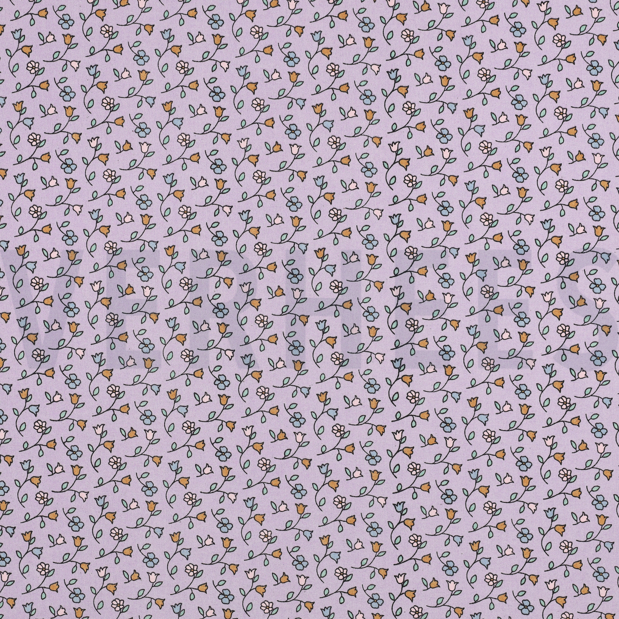 FEIN GEWEBTE BAUMWOLLPOPELINE BLUMEN LILA (high resolution)