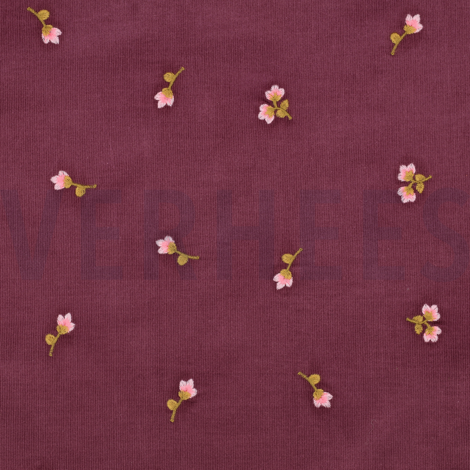 FEINCORD STICKEREI BLUMEN ROSA (high resolution)