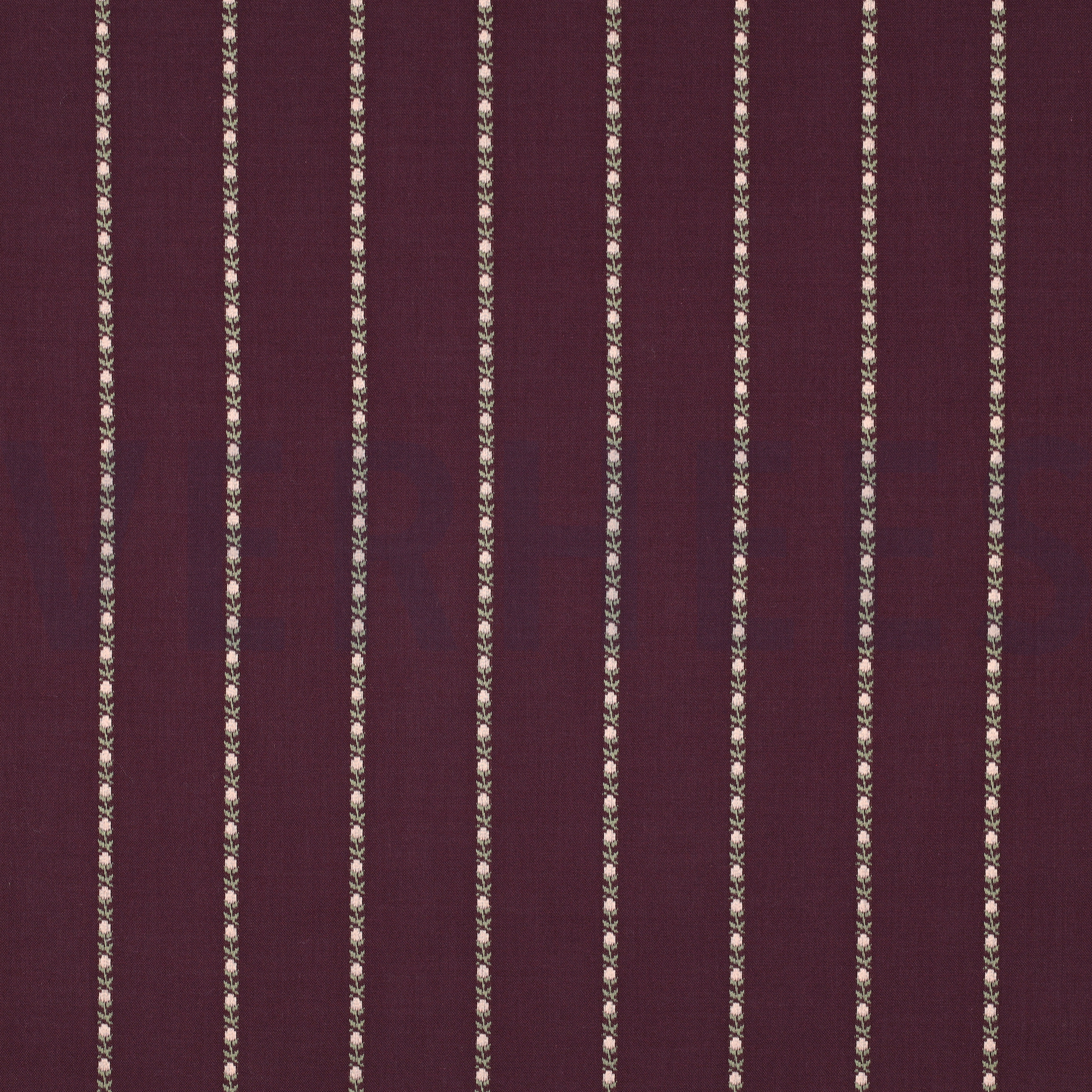 COTTON DOBBY FLOWERS & STRIPES BURGUNDY (high resolution)