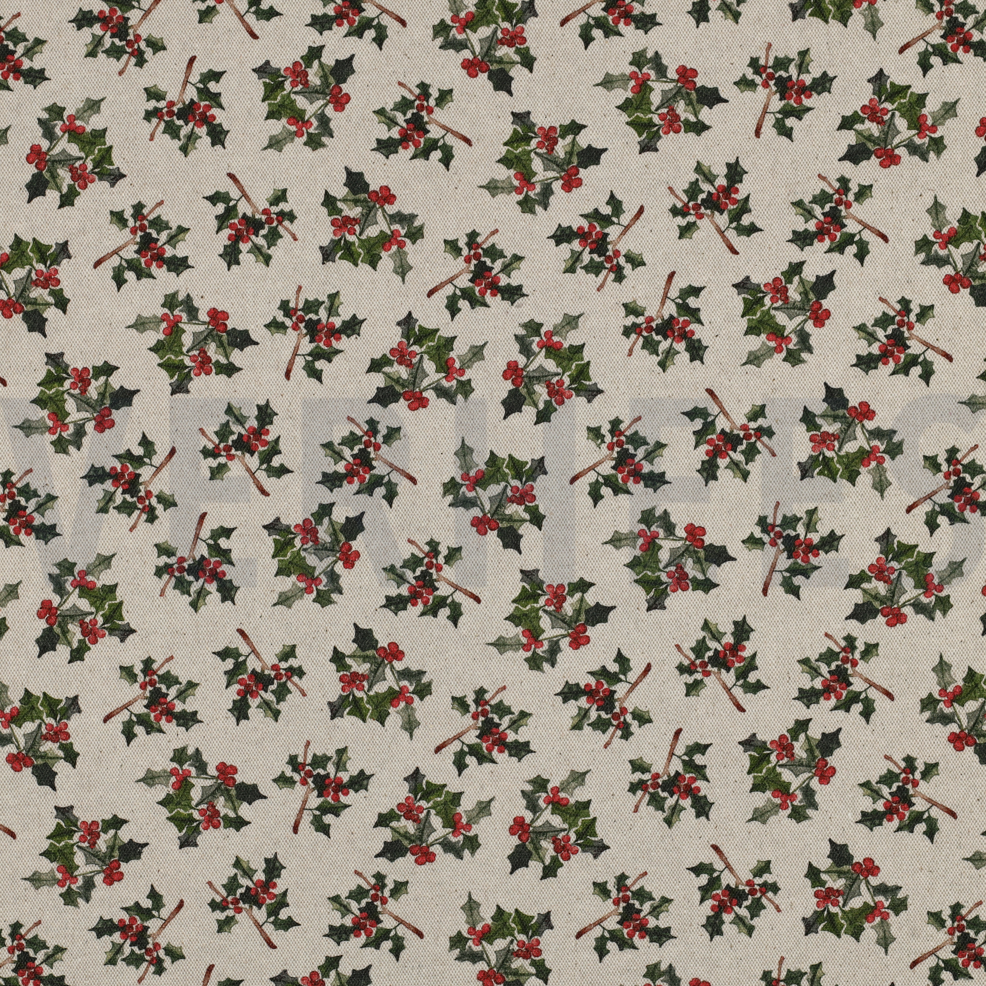 TOILE DÉCORATION LIN LOOK DIGITAL NOËL NATUREL (high resolution)