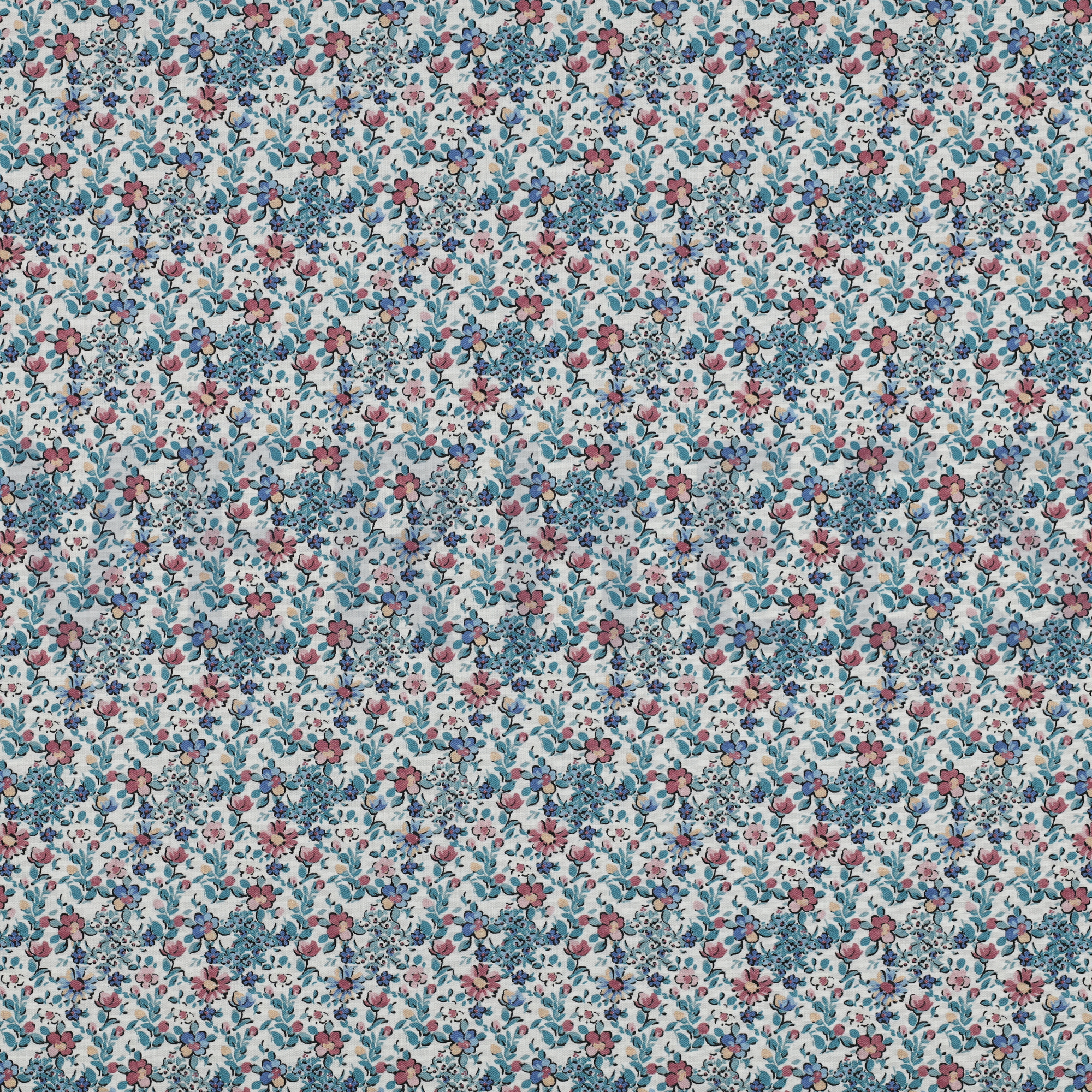 FEIN GEWEBTE BAUMWOLLPOPELINE DIGITAL BLUMEN WEISS (high resolution)