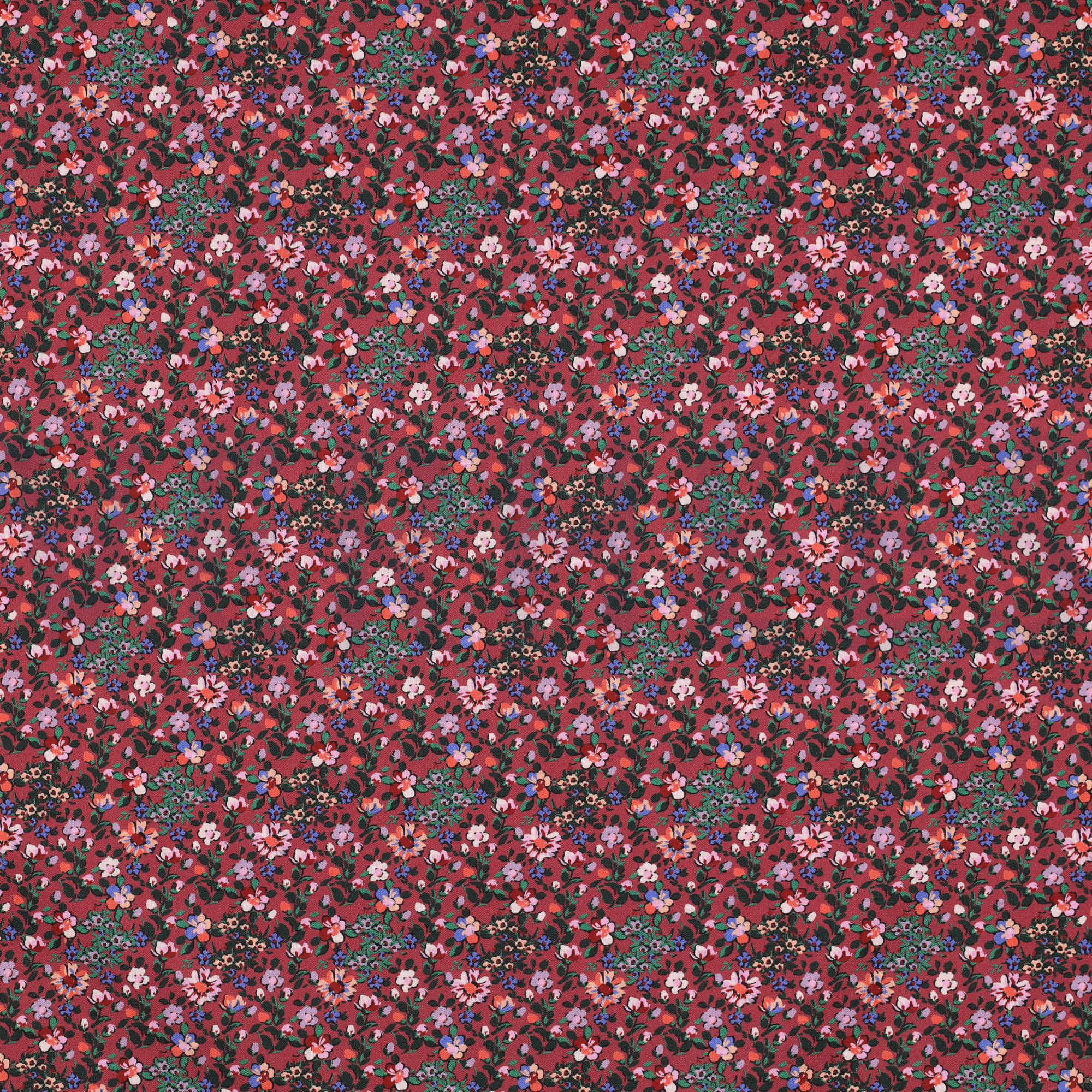 FEIN GEWEBTE BAUMWOLLPOPELINE DIGITAL BLUMEN BORDEAUXROT (high resolution)