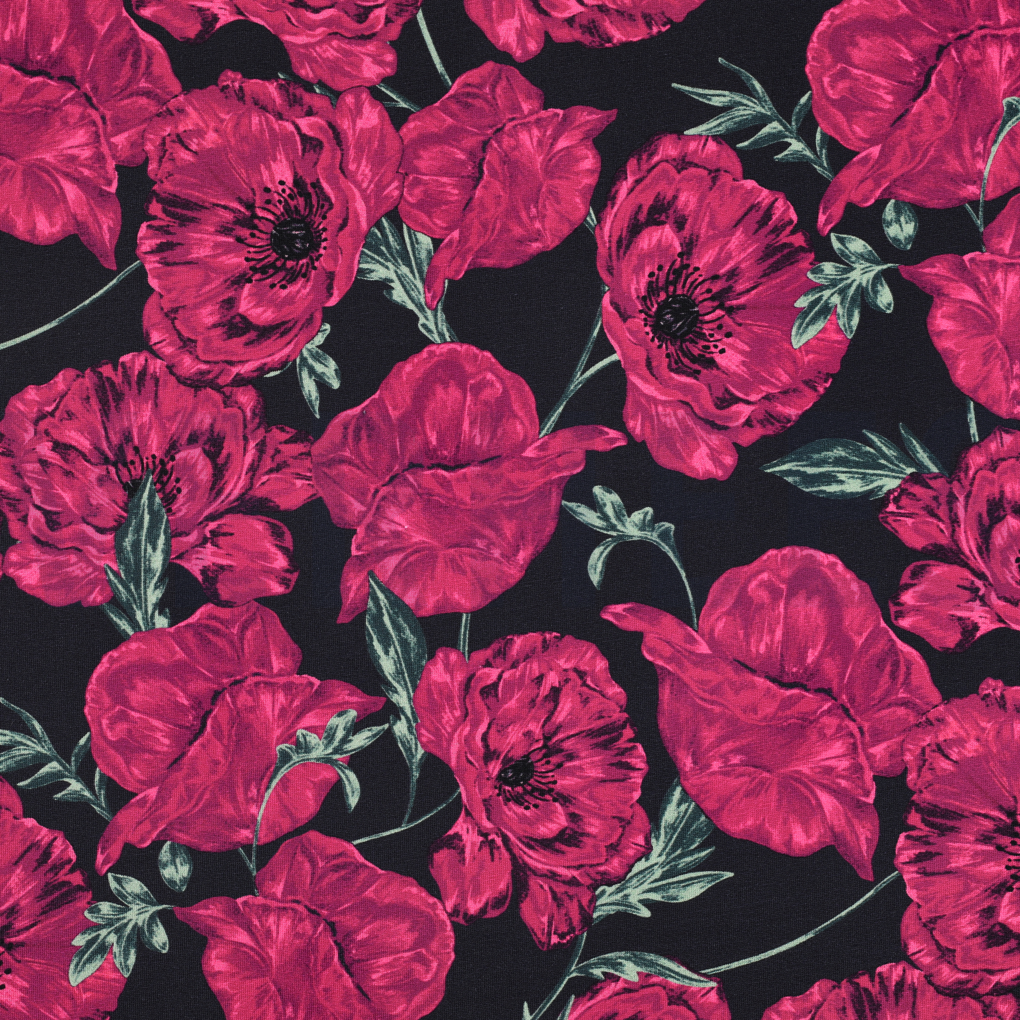 FRENCH TERRY DIGITAL BLUMEN MARINEBLAU (high resolution)