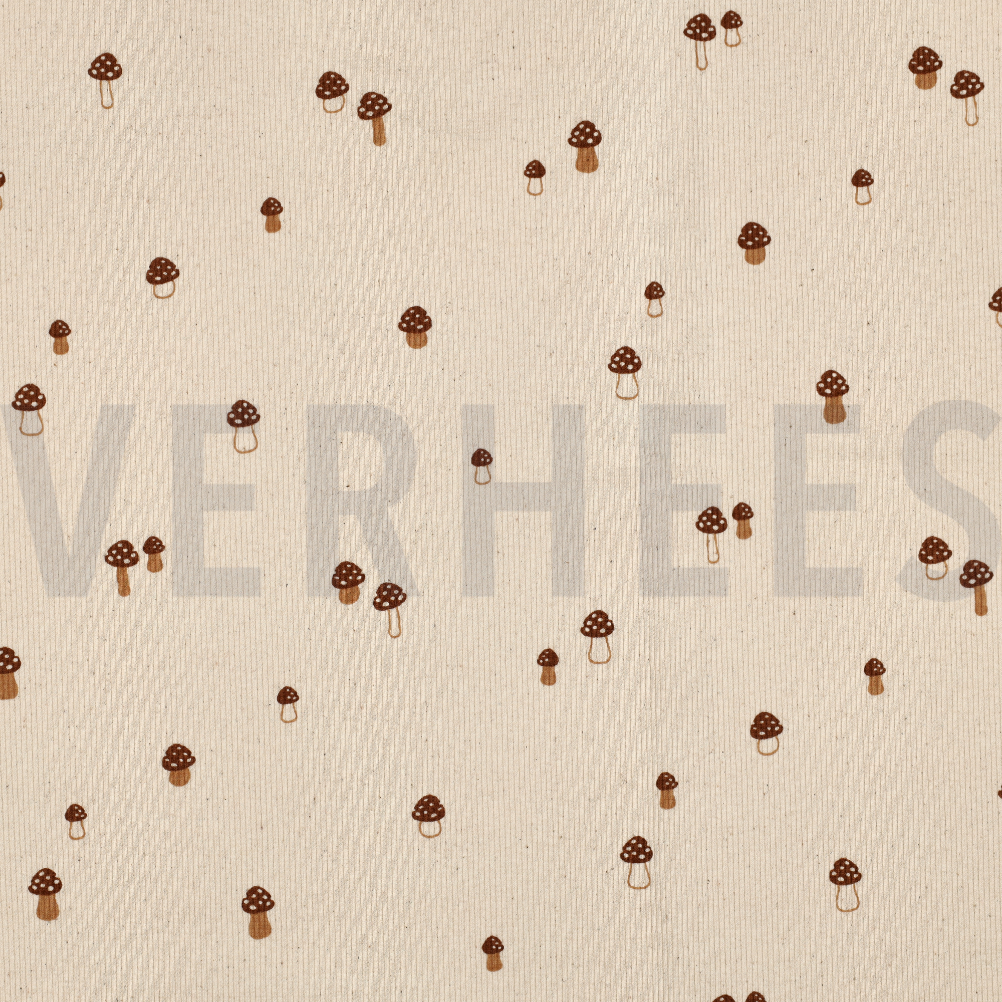 RIB JERSEY GOTS NATUREL PADDENSTOELEN NATUREL (high resolution)