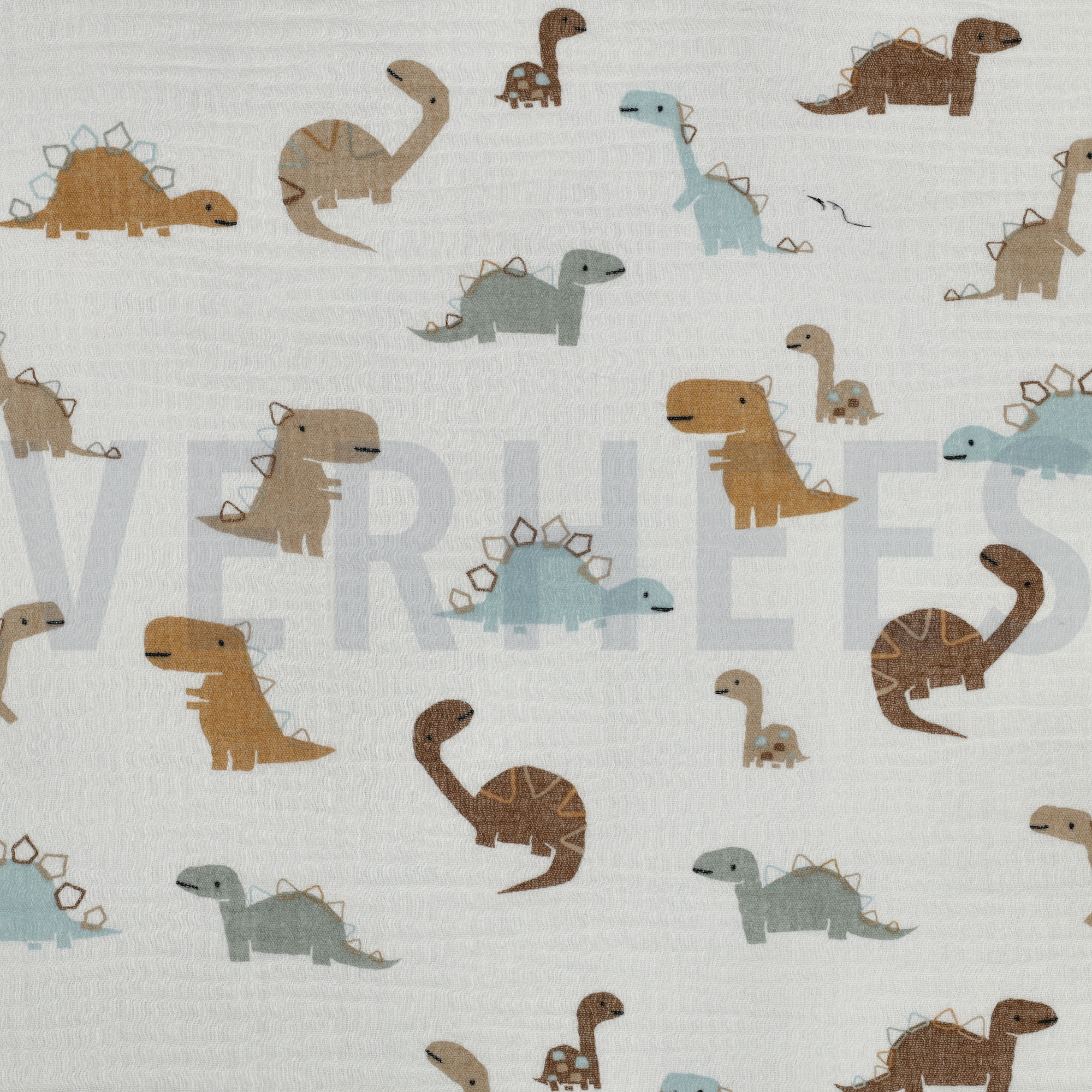 DOUBLE GAUZE DINOSAURUSSEN WIT (high resolution)