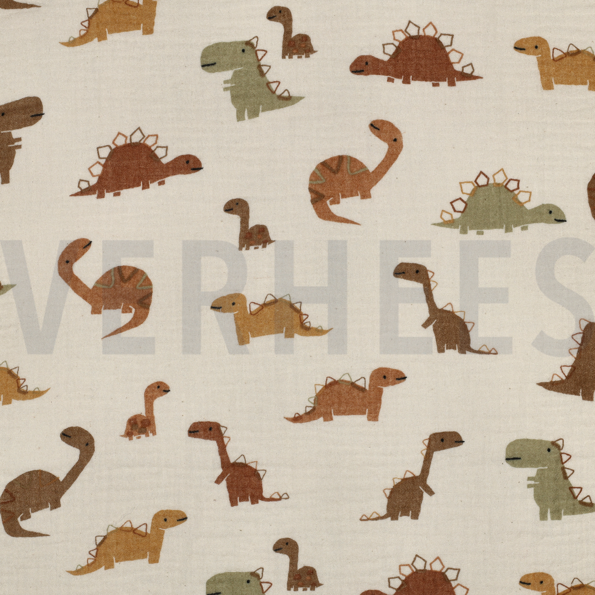 DOUBLE GAUZE DINOSAURUSSEN NATURAL (high resolution)