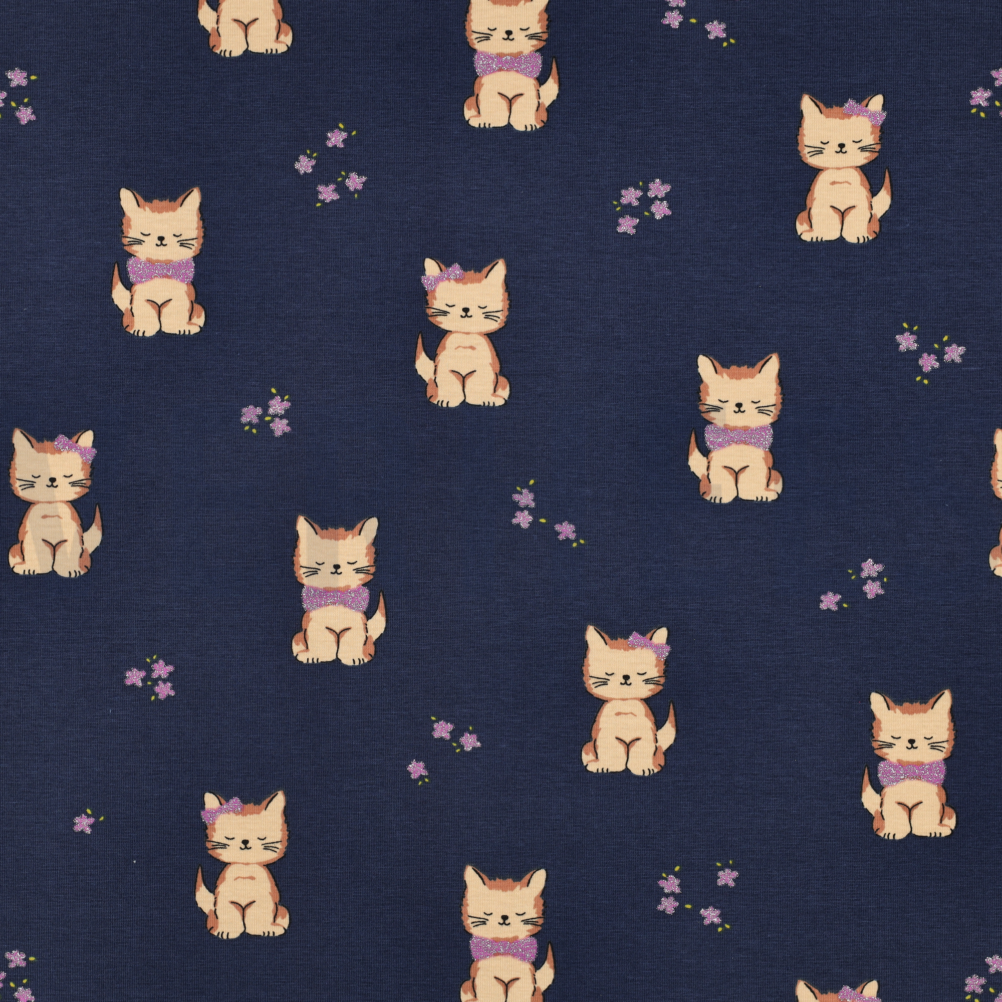 JERSEY GLITTER CATS NAVY (high resolution)