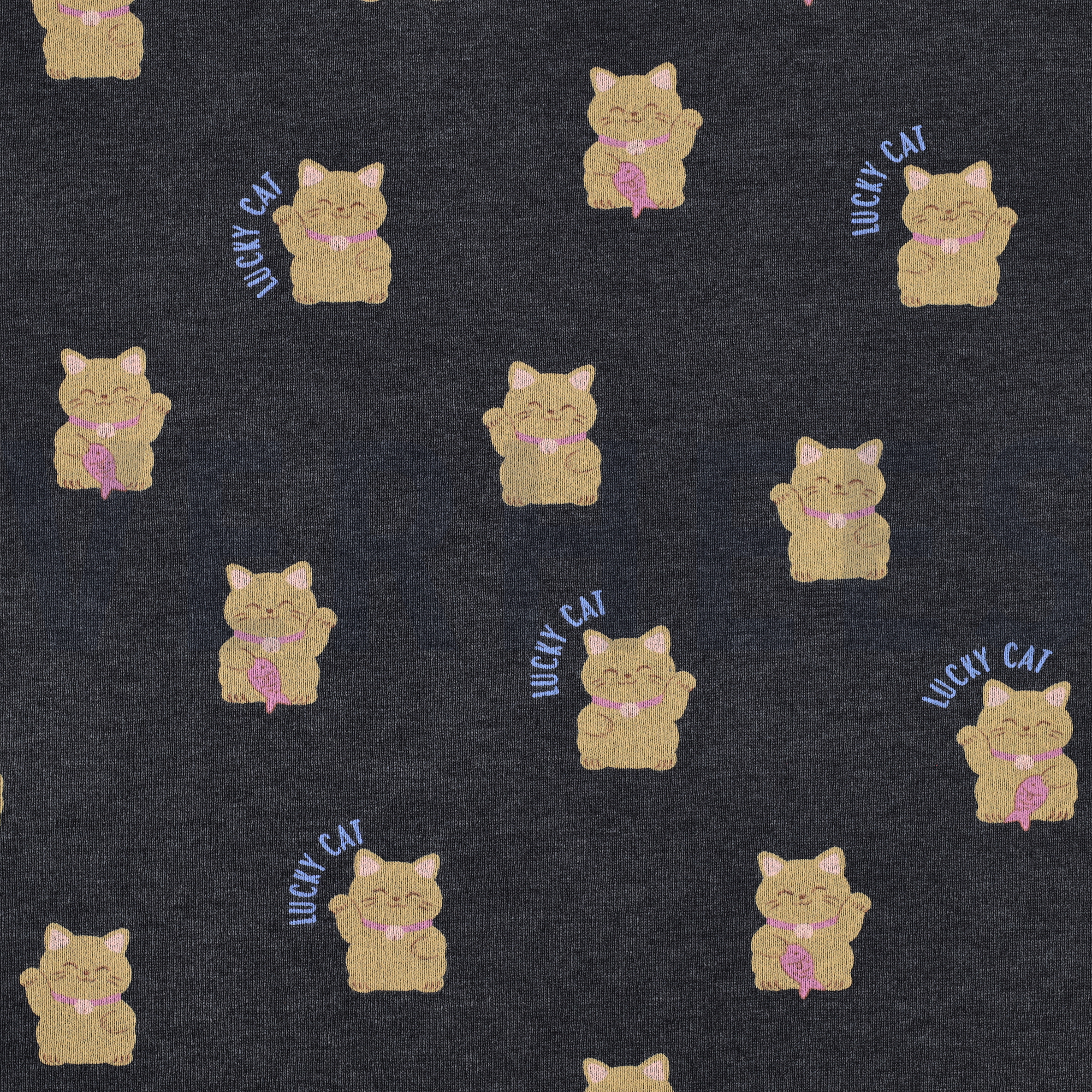 SWEAT MELANGE LUCKY CATS NAVY (high resolution)