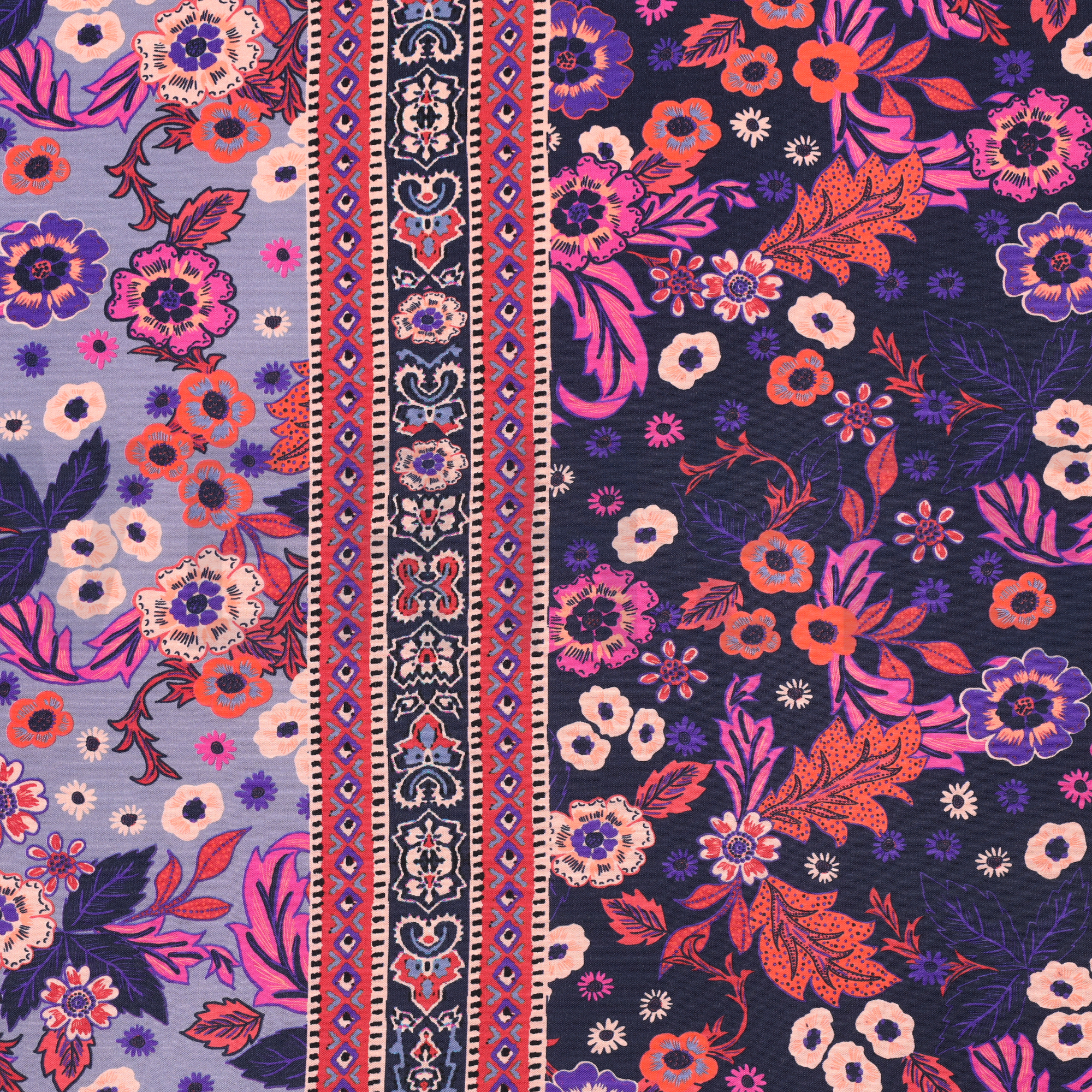 VISCOSE RADIANCE DIGITAL FLOWERS NAVY (high resolution)