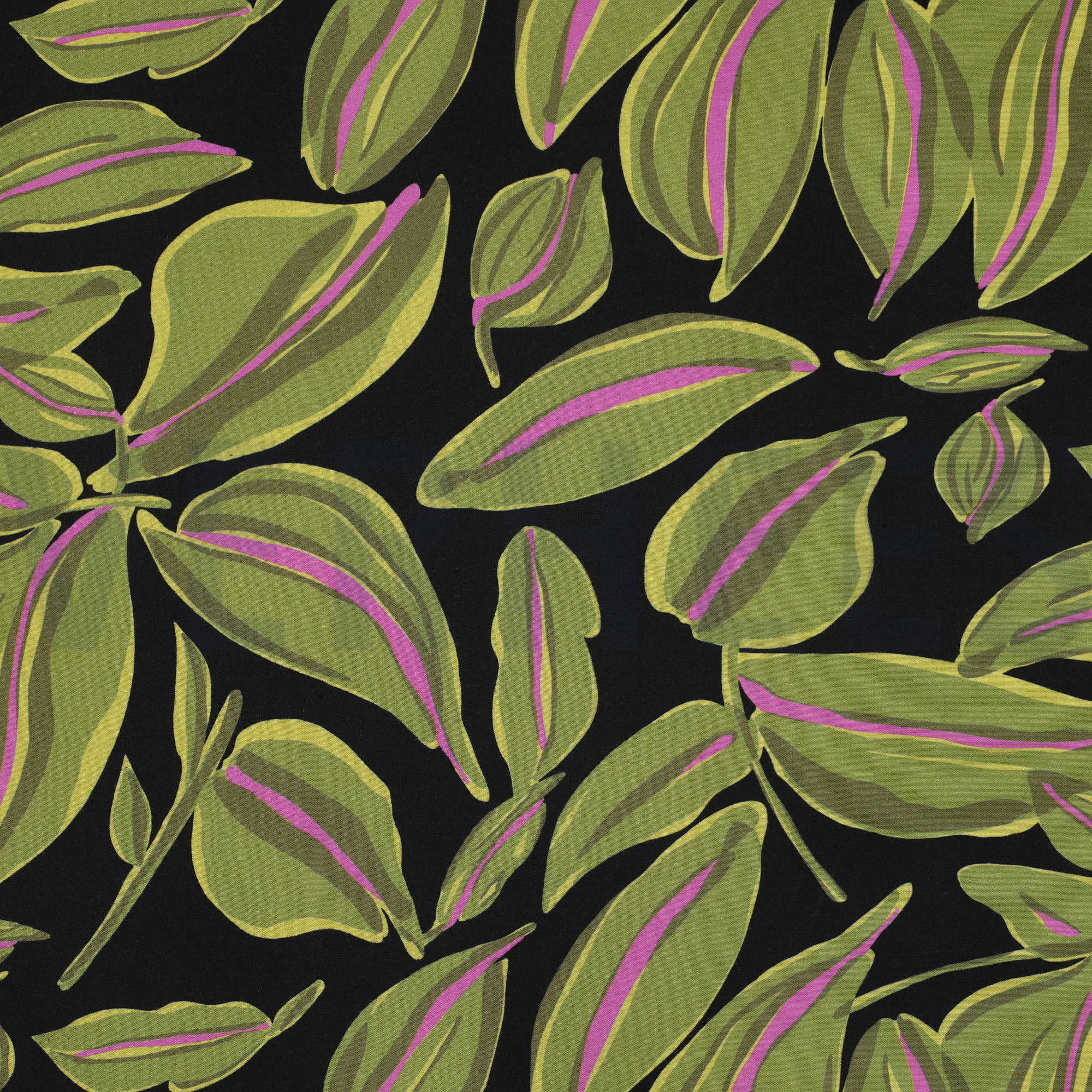 VISCOSE RADIANCE BLADEREN ZWART (high resolution)