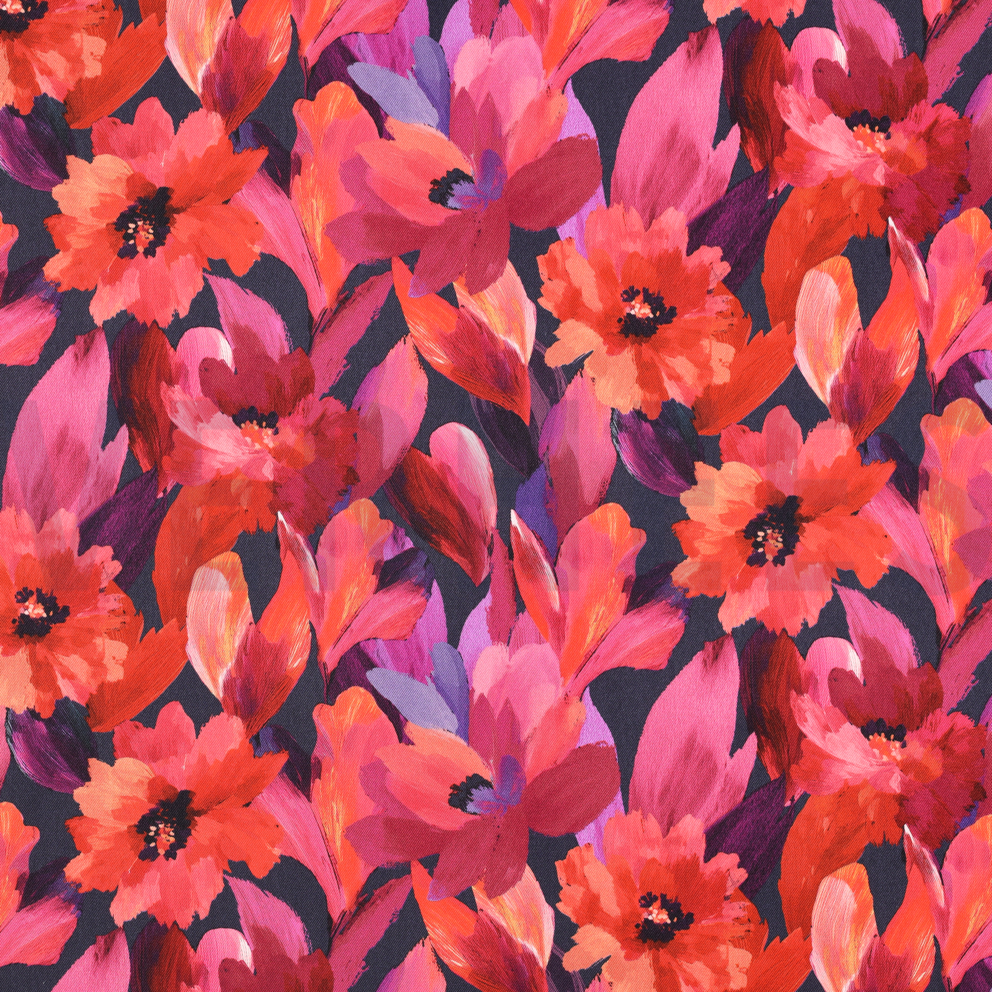 VISCOSE ROSELLA STRETCH DIGITAL LEAVES NAVY (high resolution)