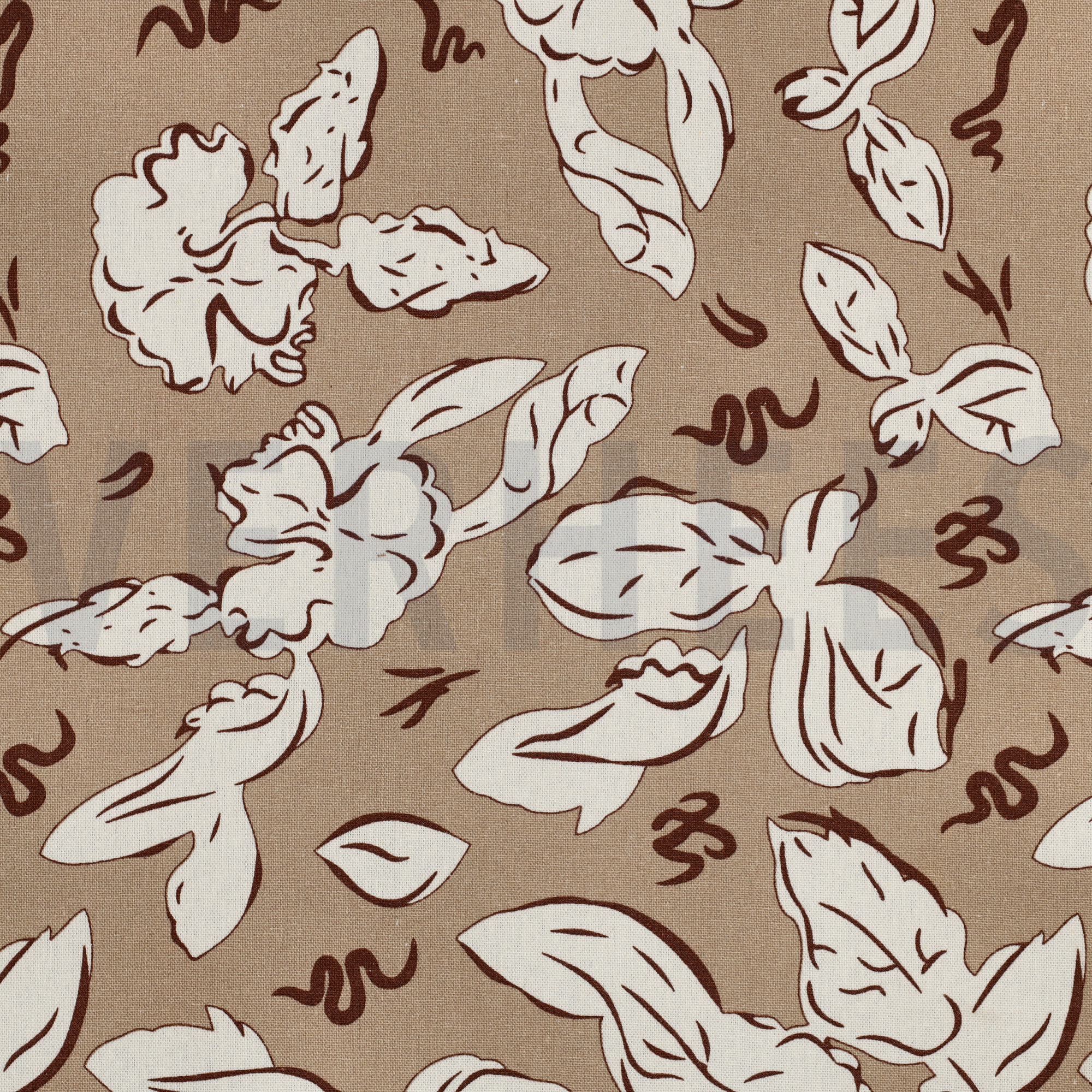 LINNEN VISCOSE BLOEMEN BEIGE (high resolution)