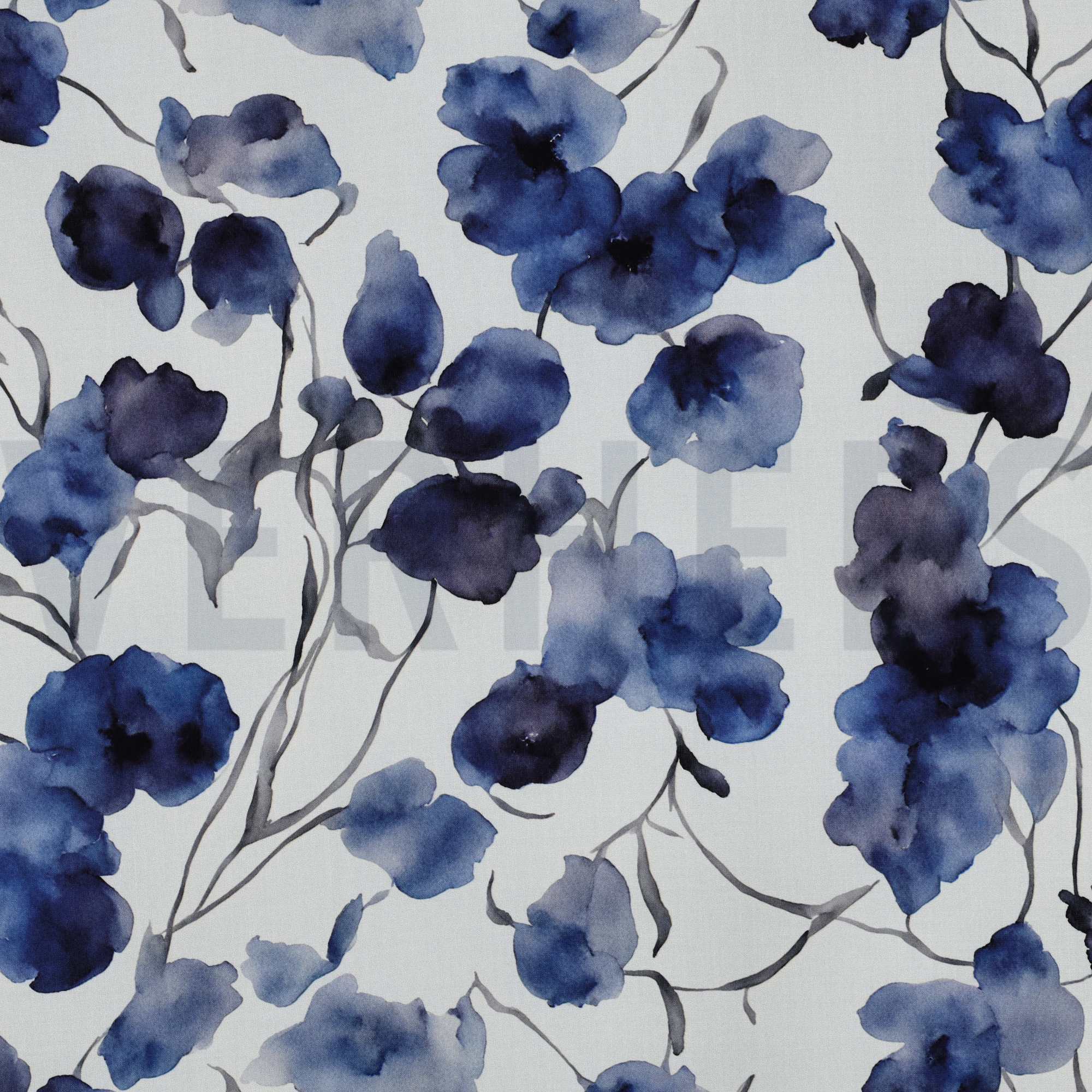 VISCOSE RADIANCE DIGITAAL BLOEMEN BLAUW (high resolution)