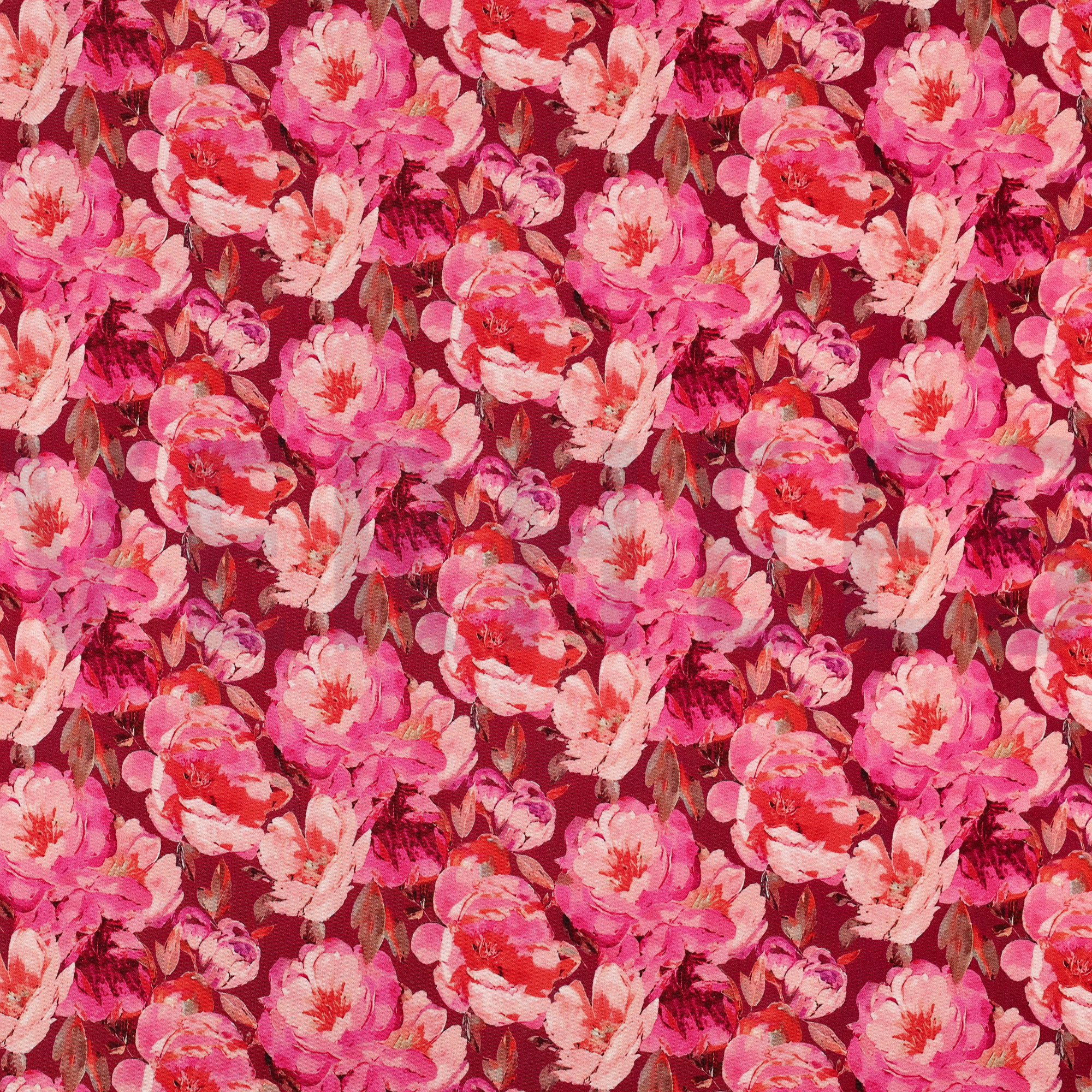 VISCOSE SATIN DIGITAL FLEURS ROSE (high resolution)