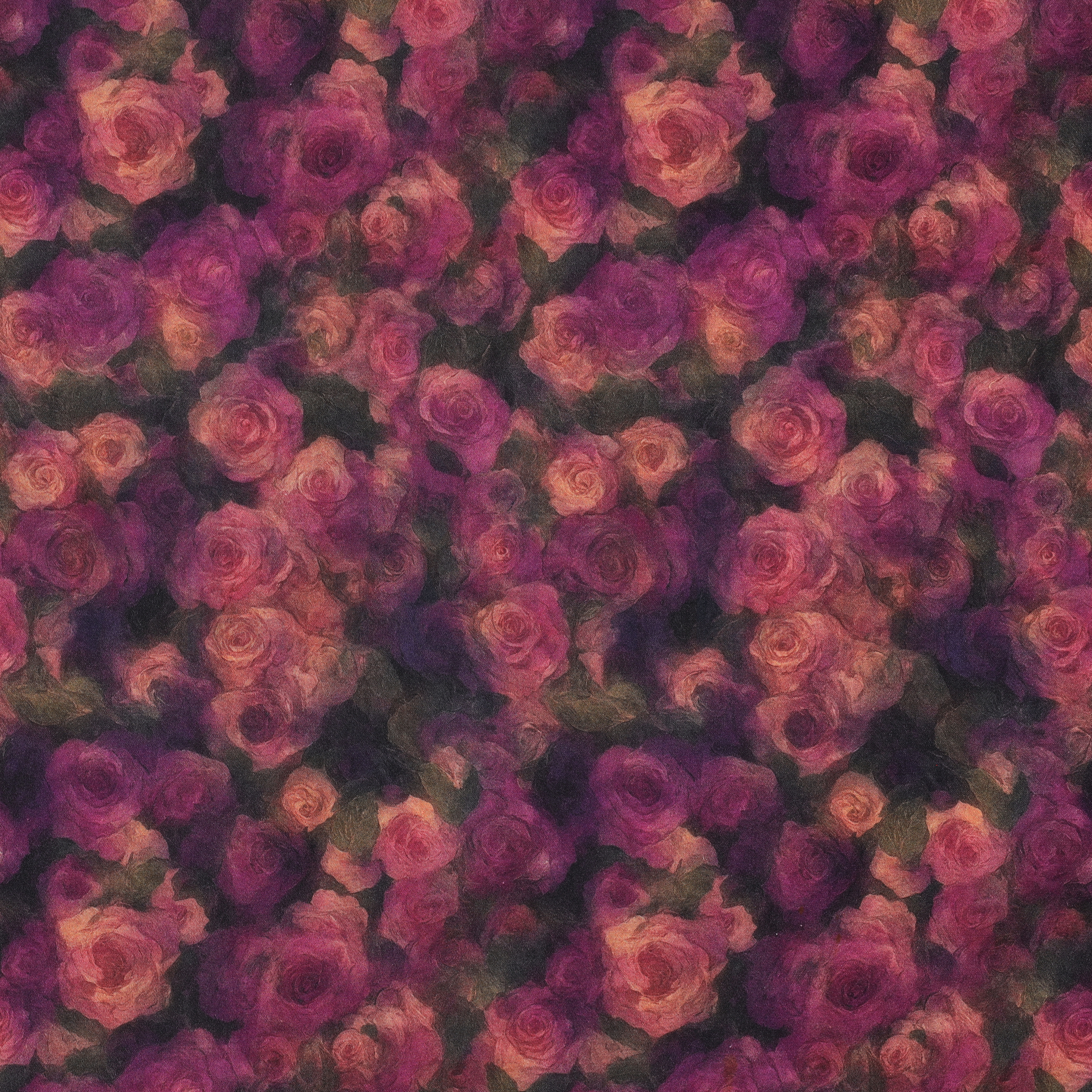 VISCOSE SATIN DIGITAL FLEURS VIOLET (high resolution)