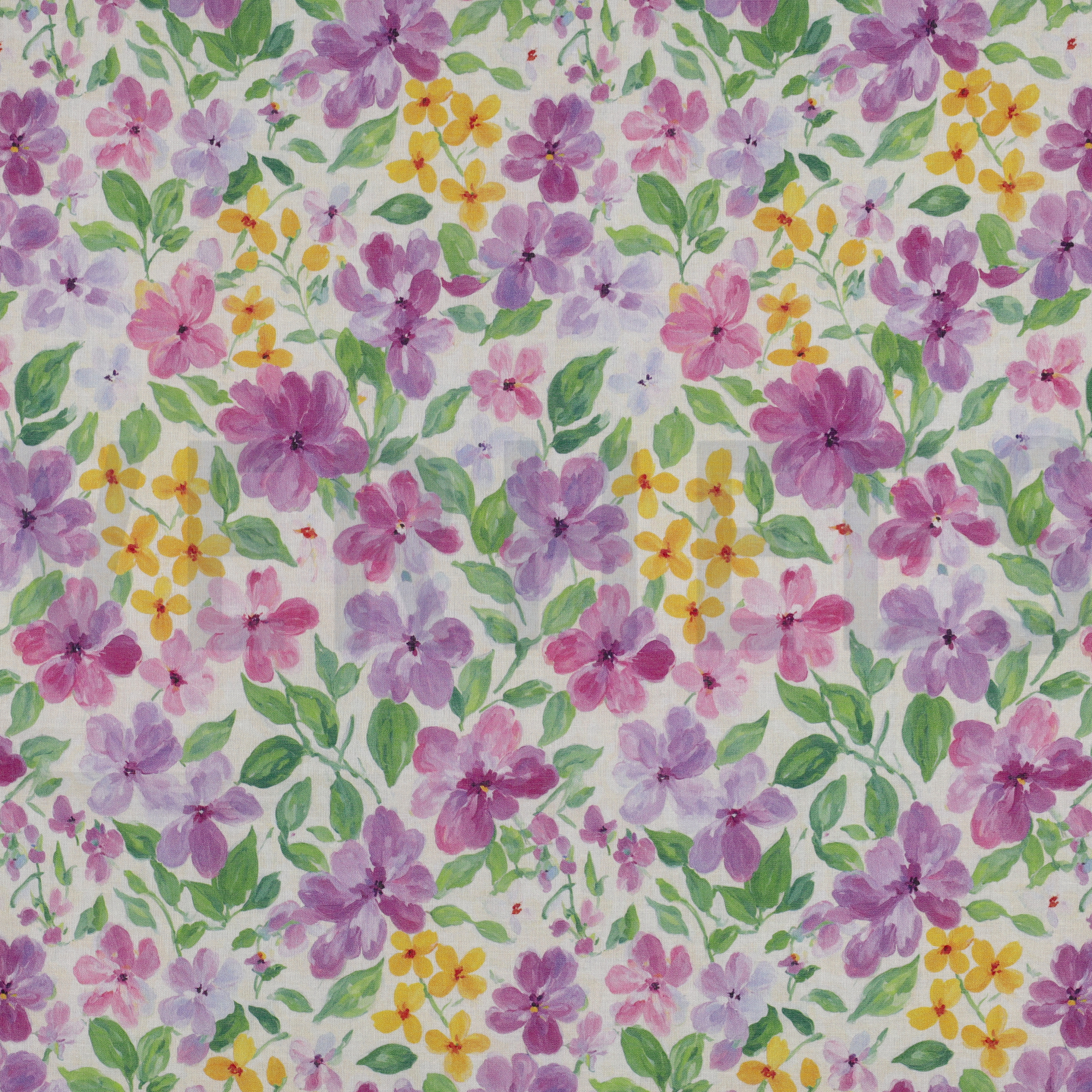 BAUMWOLLE VOILE DIGITAL BLUMEN LILA/VIOLETT (high resolution)