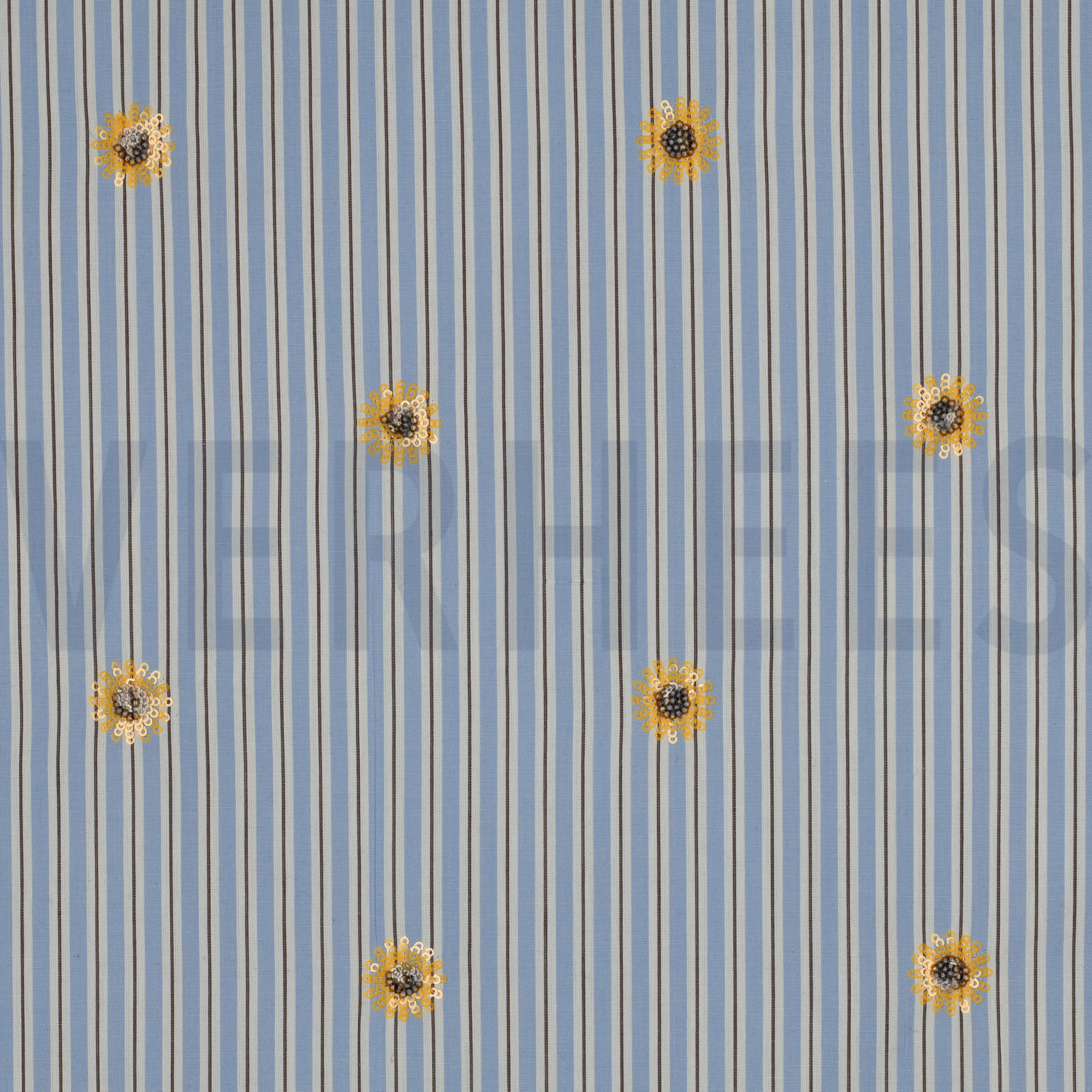 BAUMWOLLE STREIFEN PAILLETTEN BLUMEN BLAU (high resolution)