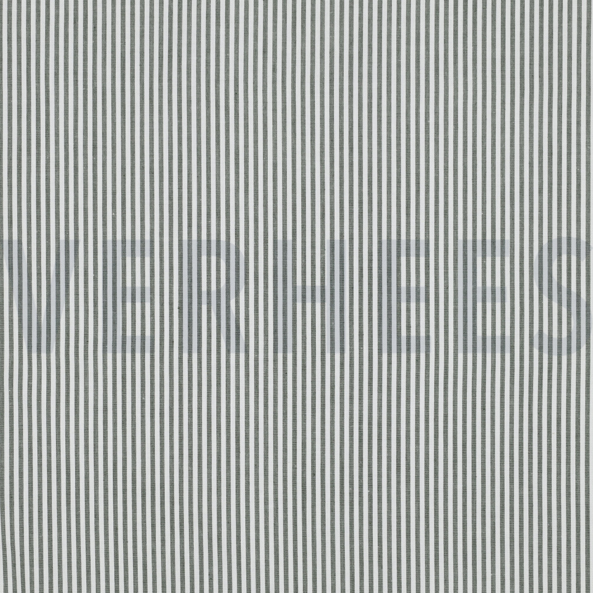 GARENGEVERFD POPLIN STREPEN 3MM DONKERGROEN (high resolution)