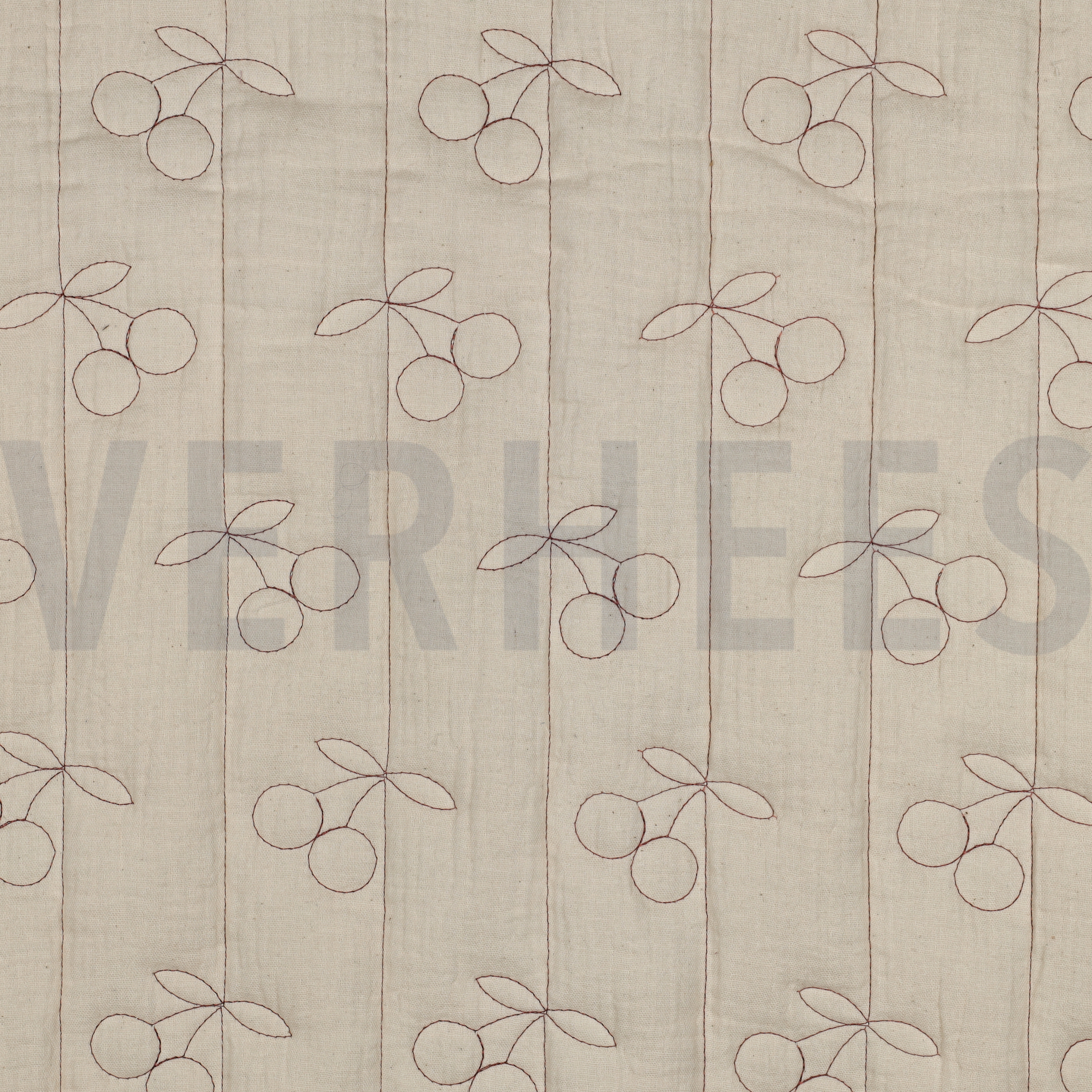 DOUBLE GAUZE GEWATTEERD KERSEN NATUREL (high resolution)