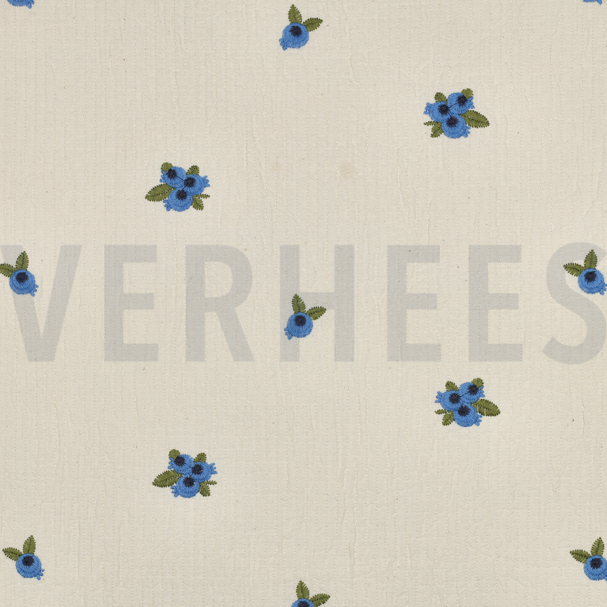 DOUBLE GAUZE GESTREEPT EMBROIDERY FRUIT NATUREL (high resolution)