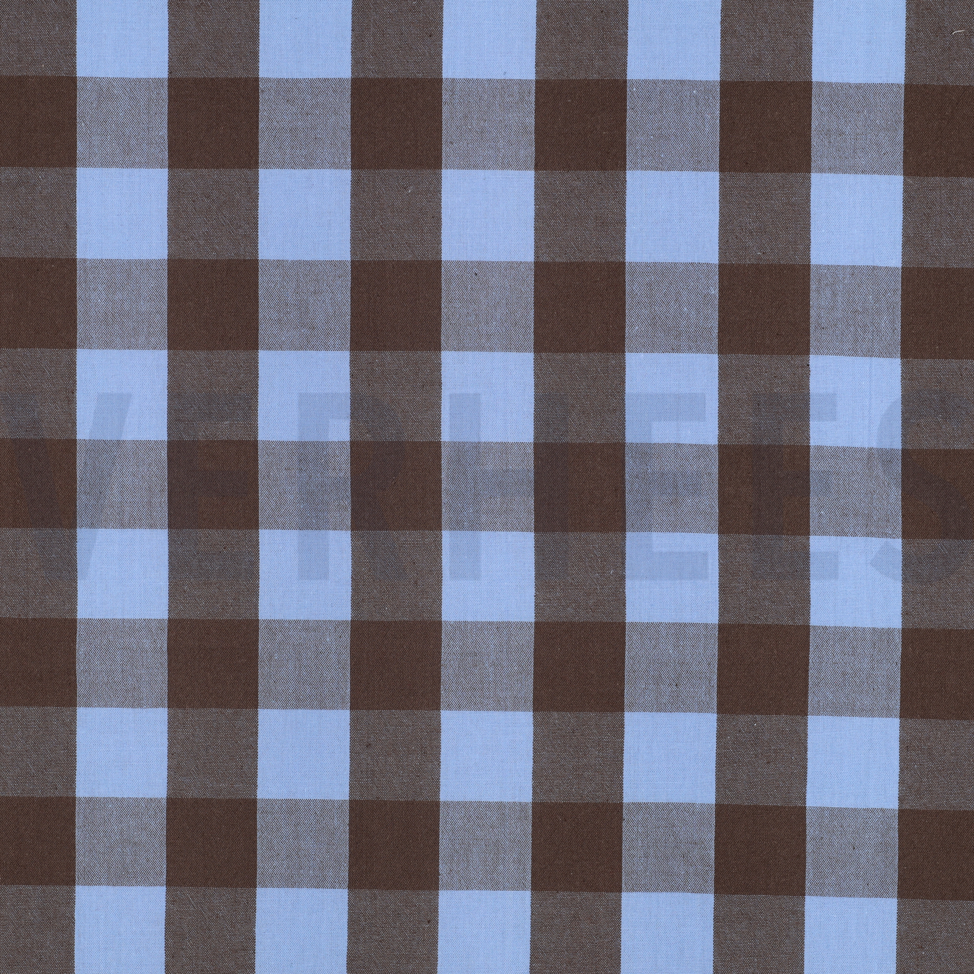 KATOEN GARENGEVERFD RUITEN BLAUW/BRUIN (high resolution)