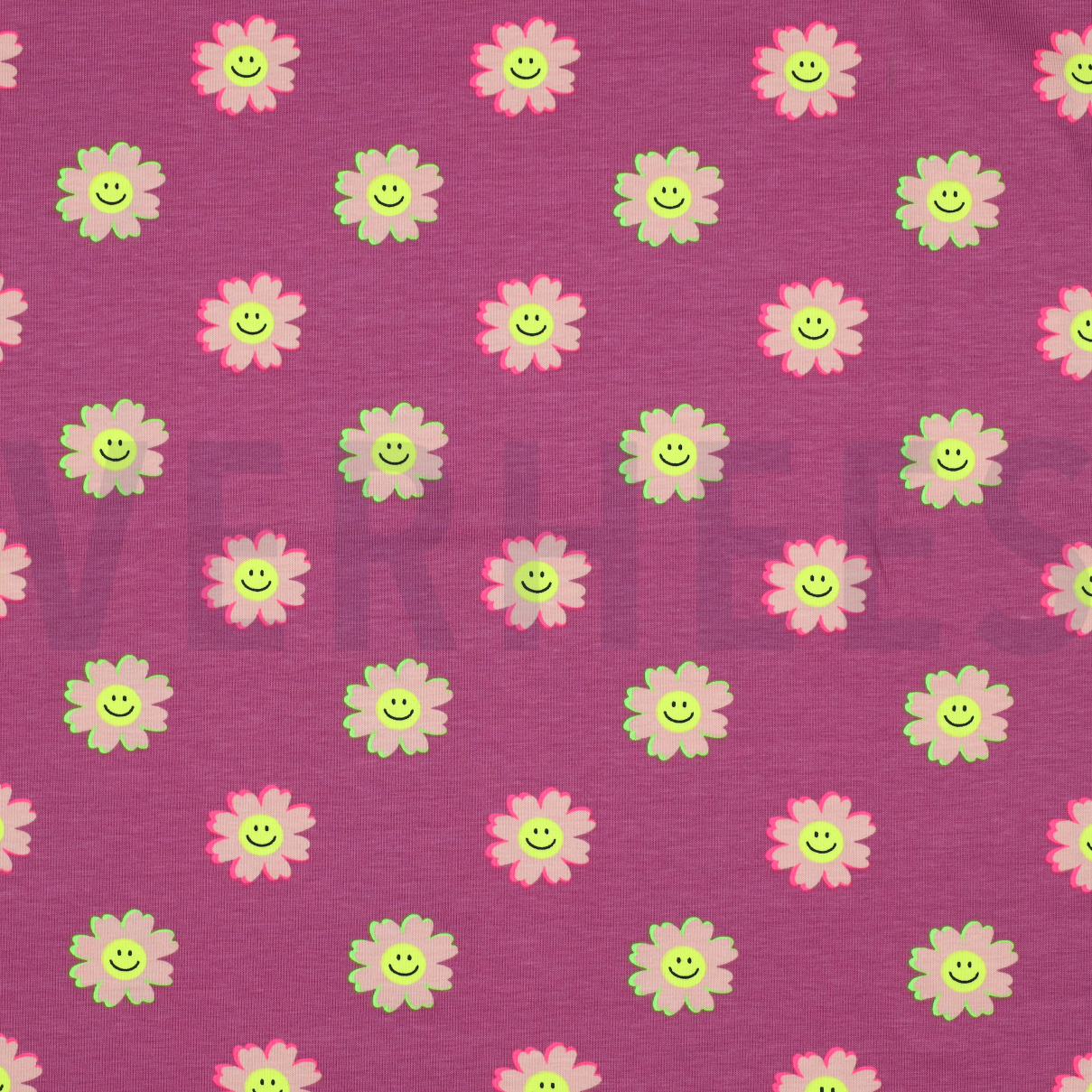 JERSEY NEON FLEURS HEUREUSES FUCHSIA (high resolution)