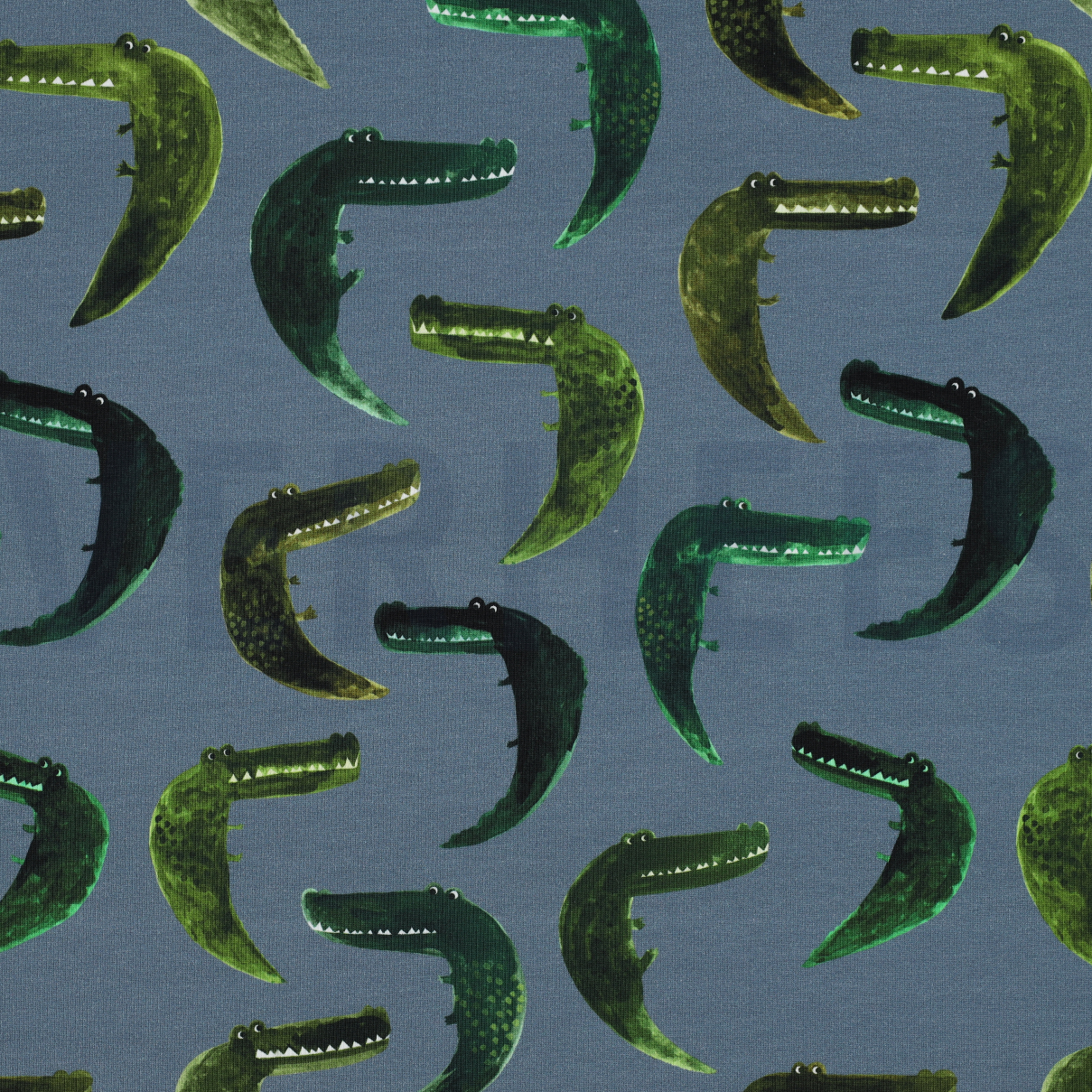 FRENCH TERRY DIGITAAL KROKODILLEN JEANSBLAUW (high resolution)