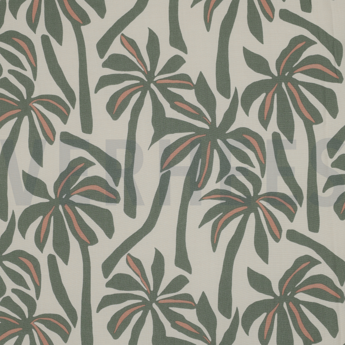 VISCOSE RADIANCE PALMTREES ECRU (high resolution)