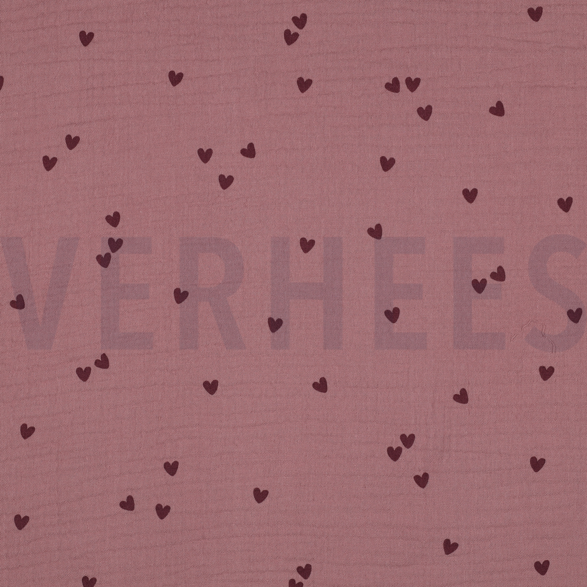 DOUBLE GAUZE SMALL HEARTS LIGHT LILAC (high resolution)