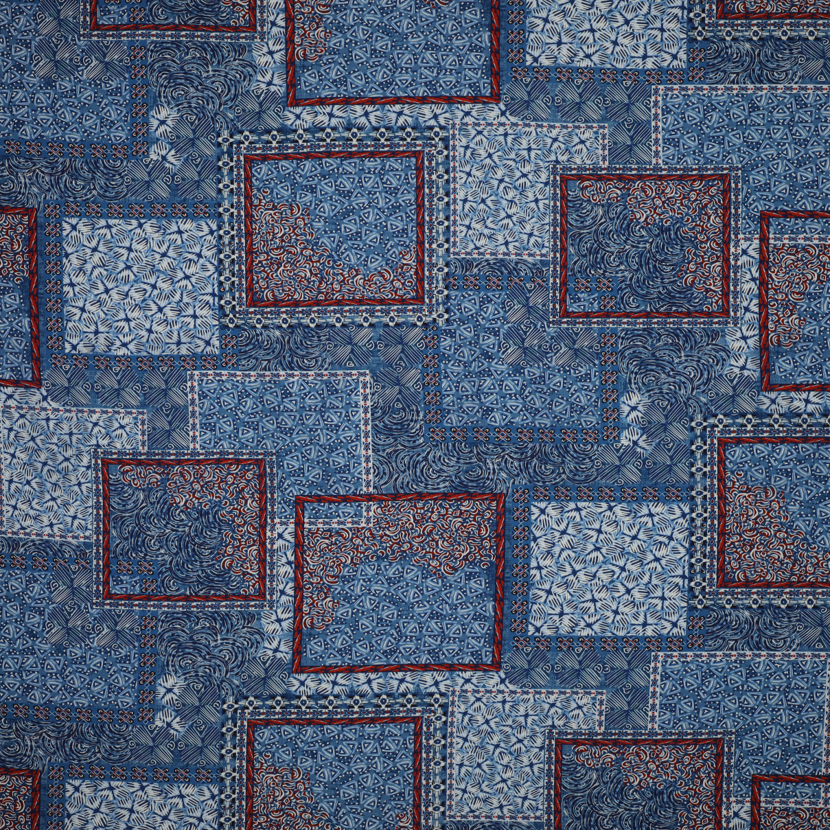 VISCOSE RADIANCE DIGITAL PATCHWORK BLEU (high resolution)