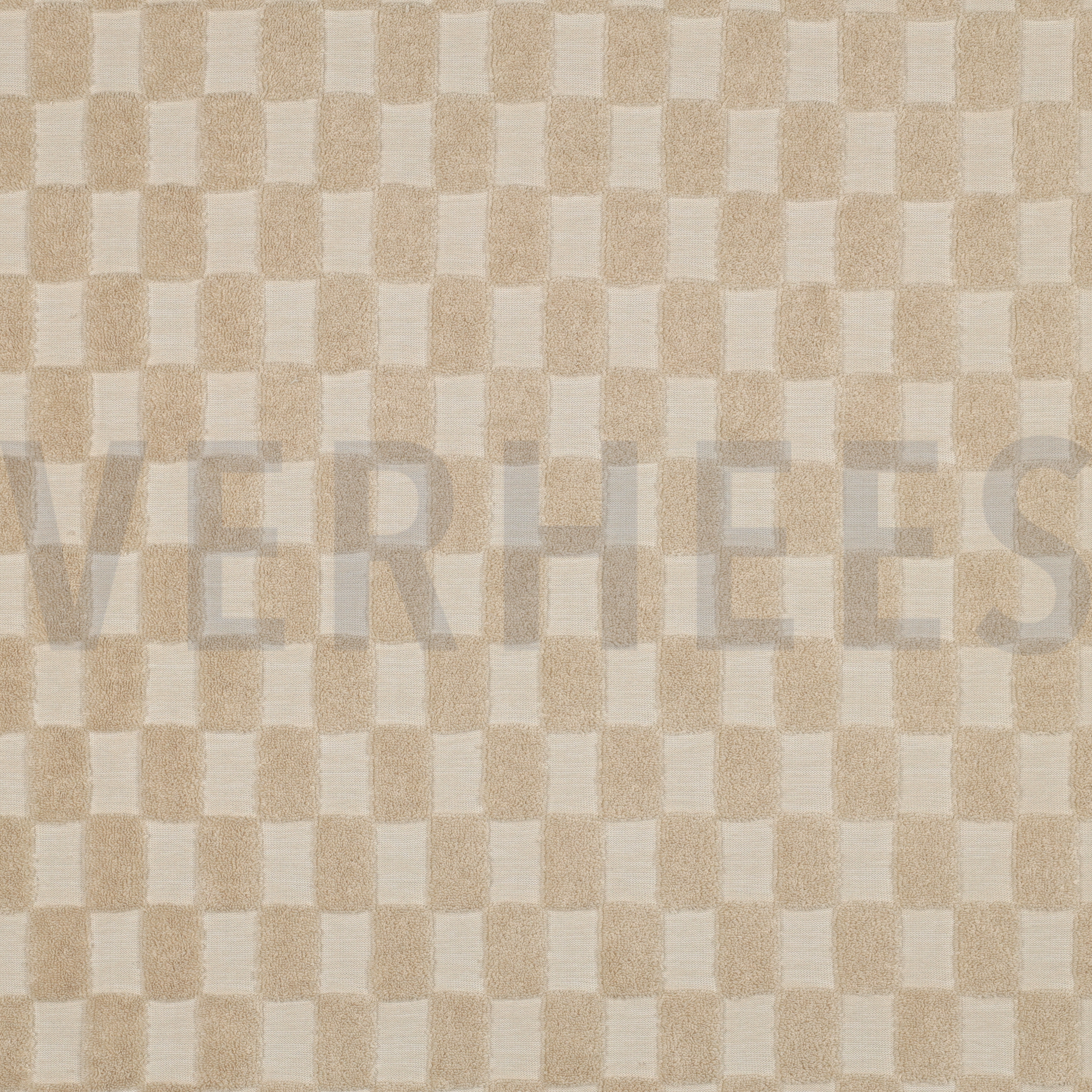 COTON ÉPONGE TRICOT CARREAUX SABLE (high resolution)