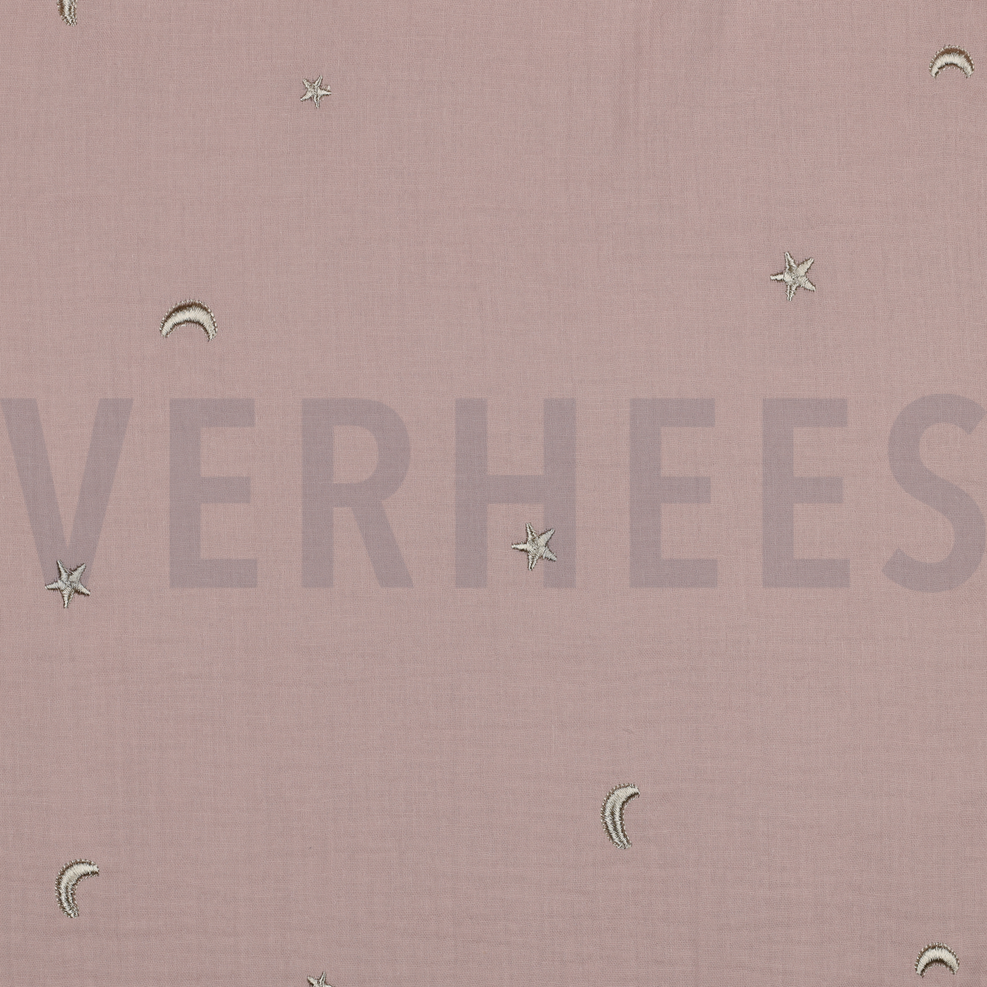 DOUBLE GAUZE EMBROIDERY STERREN ZACHTROZE/OUDROZE (high resolution)
