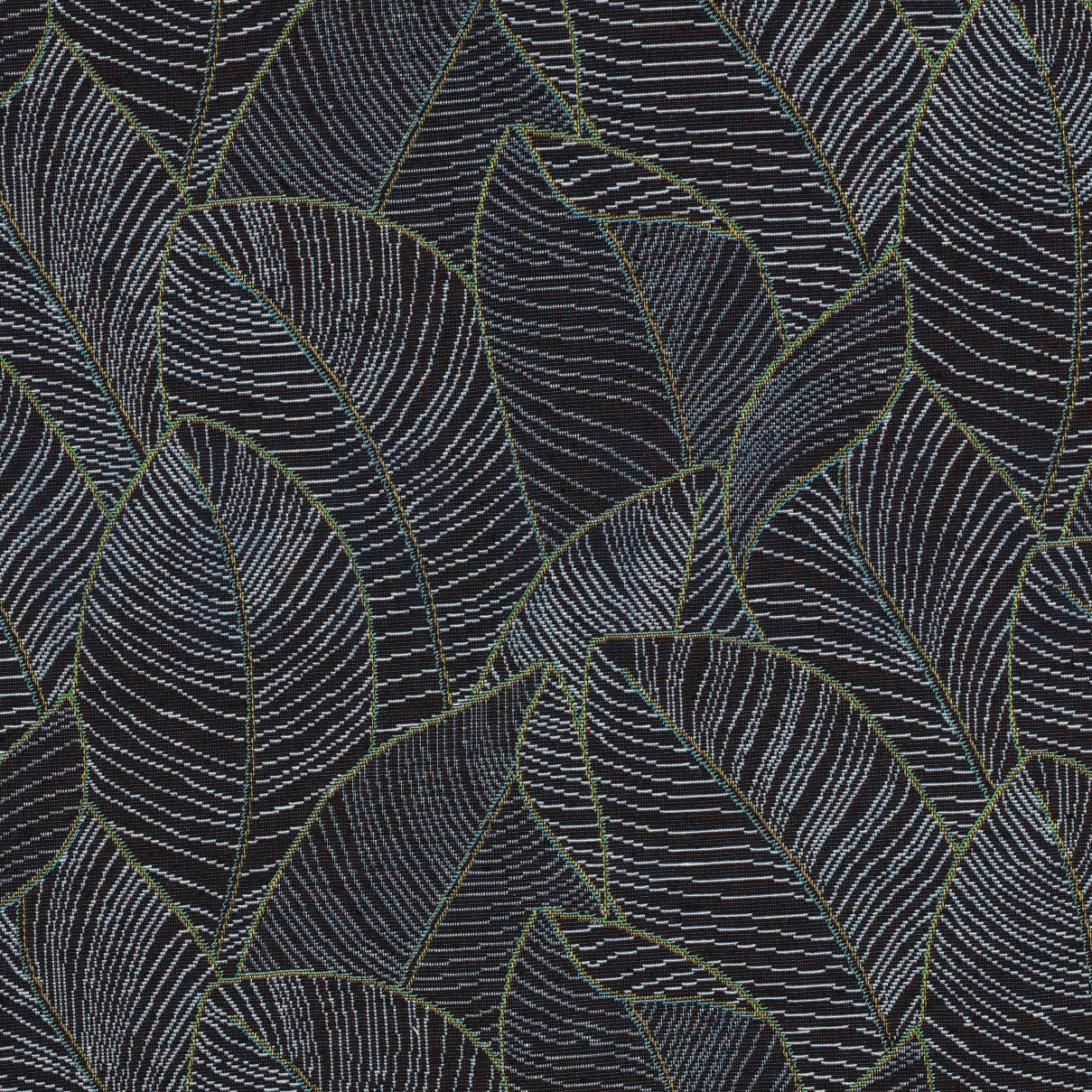 GOBELIN BLÄTTER DUNKELBLAU (high resolution)