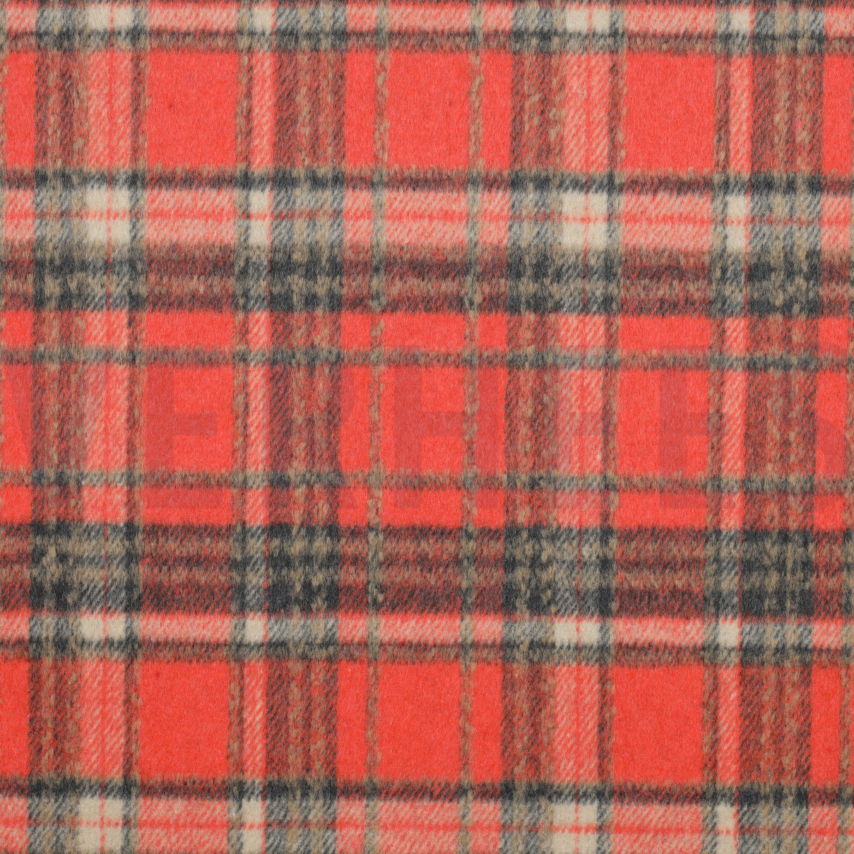 GEBORSTELDE MANTELSTOF RUITEN ORANJE (high resolution)