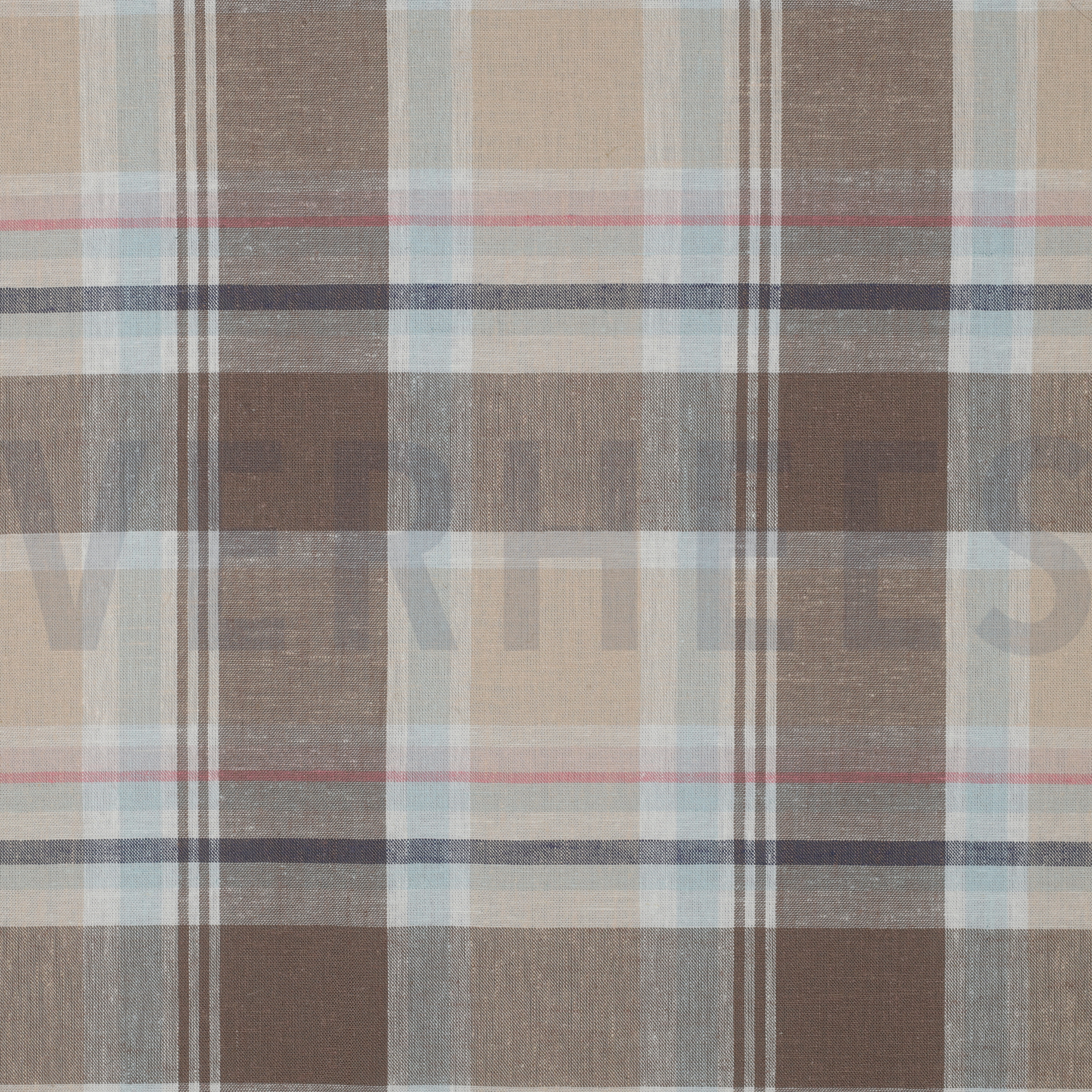 LEINEN VISKOSE GARNGEFÄRBTE KAROS TAUPE (high resolution)