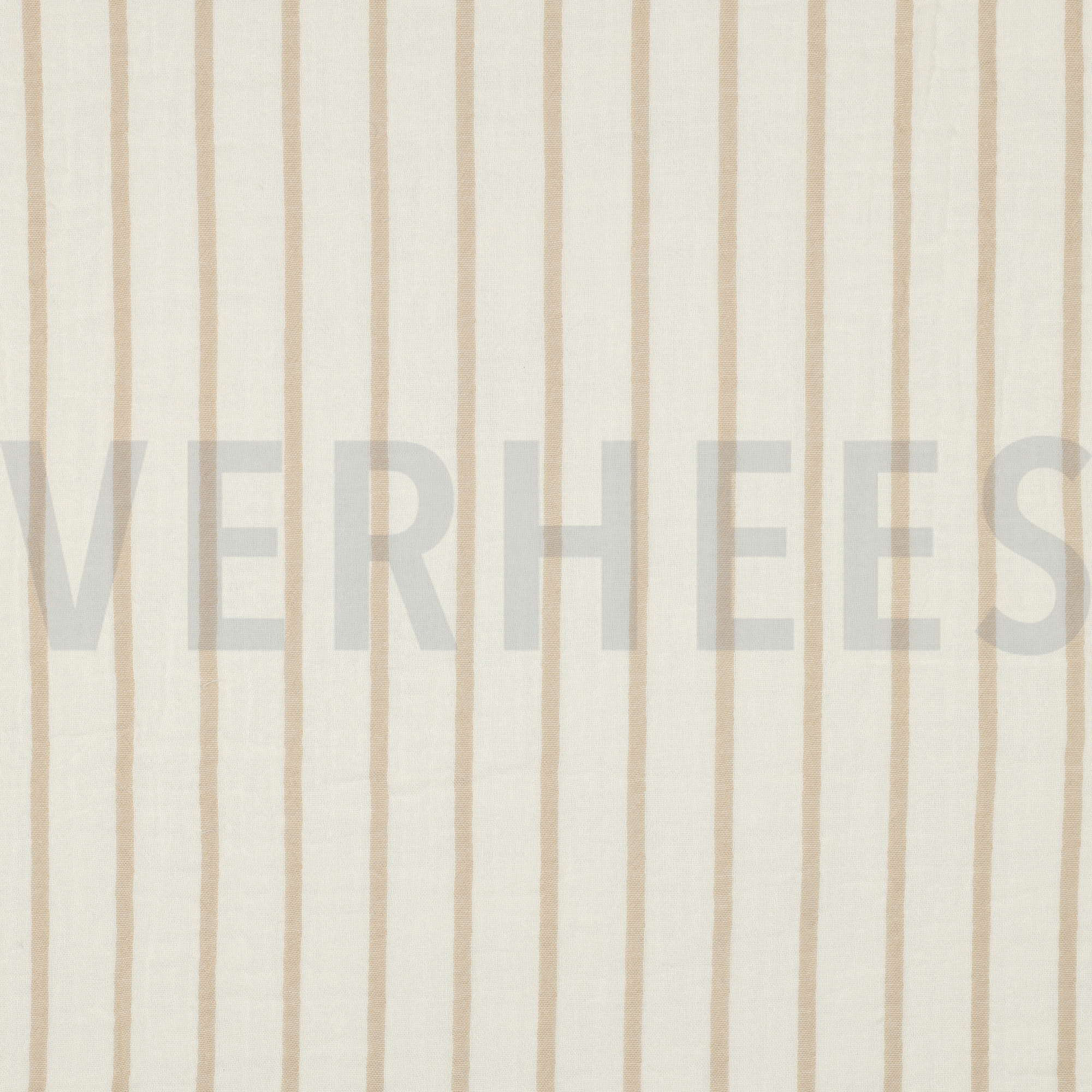 DOUBLE GAUZE GARENGEVERFD STREPEN BEIGE (high resolution)