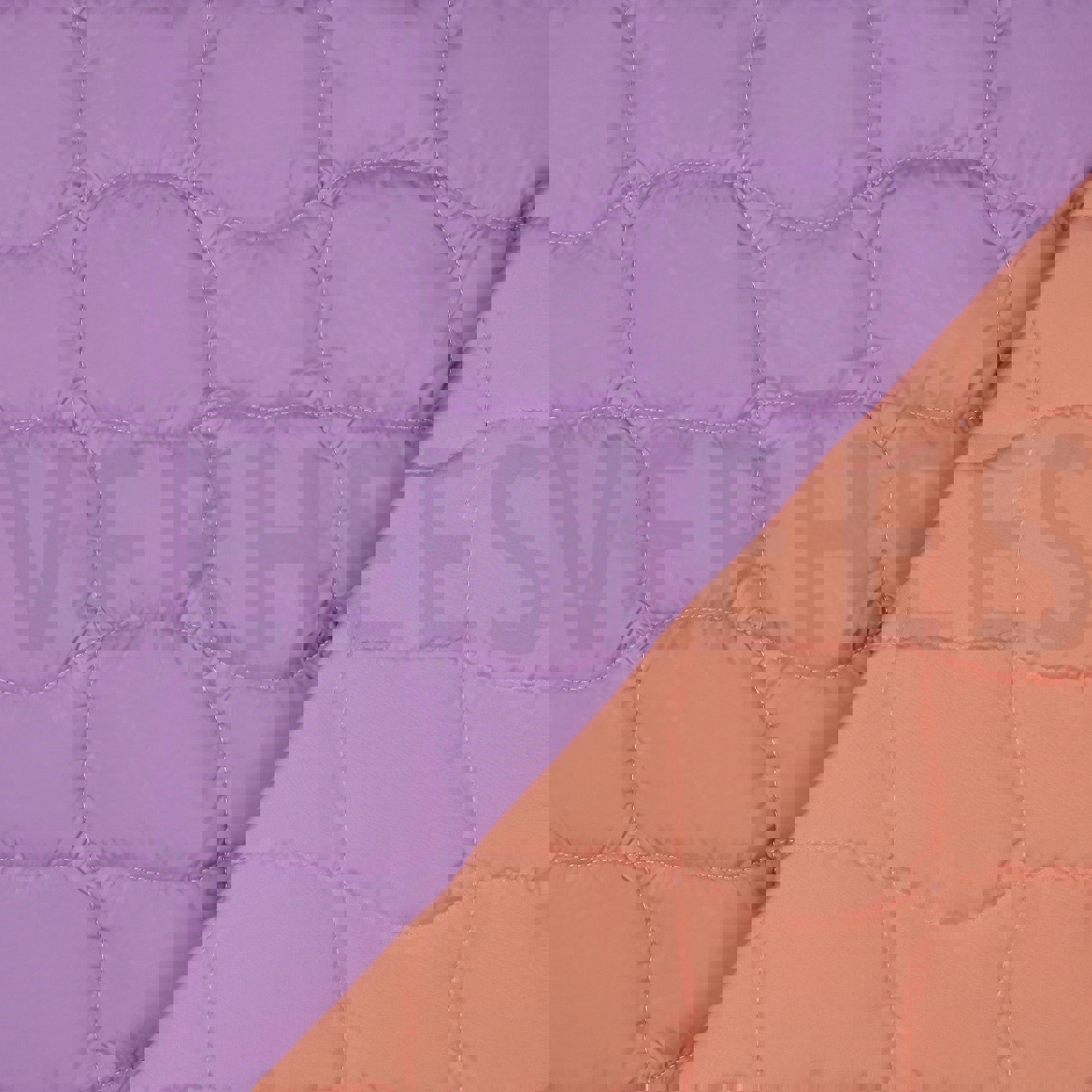 STEPPSTOFF GRAPHIC QUADRAT LILA/APRIKOSE (high resolution)