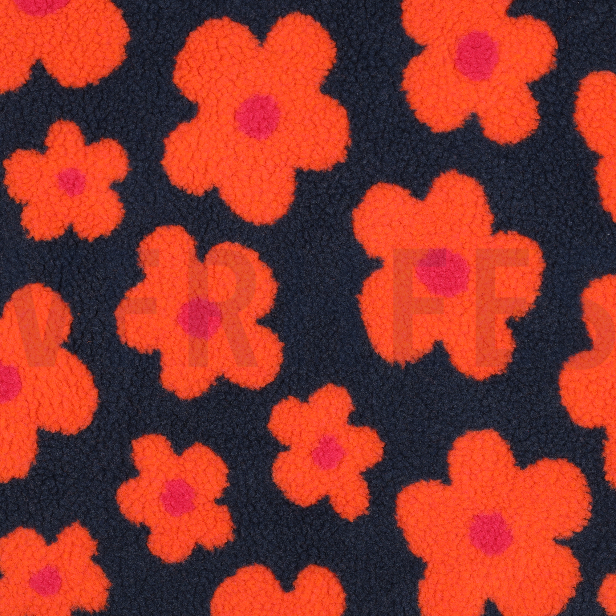 TEDDY JACQUARD FLEURS BLEU MARINE (high resolution)