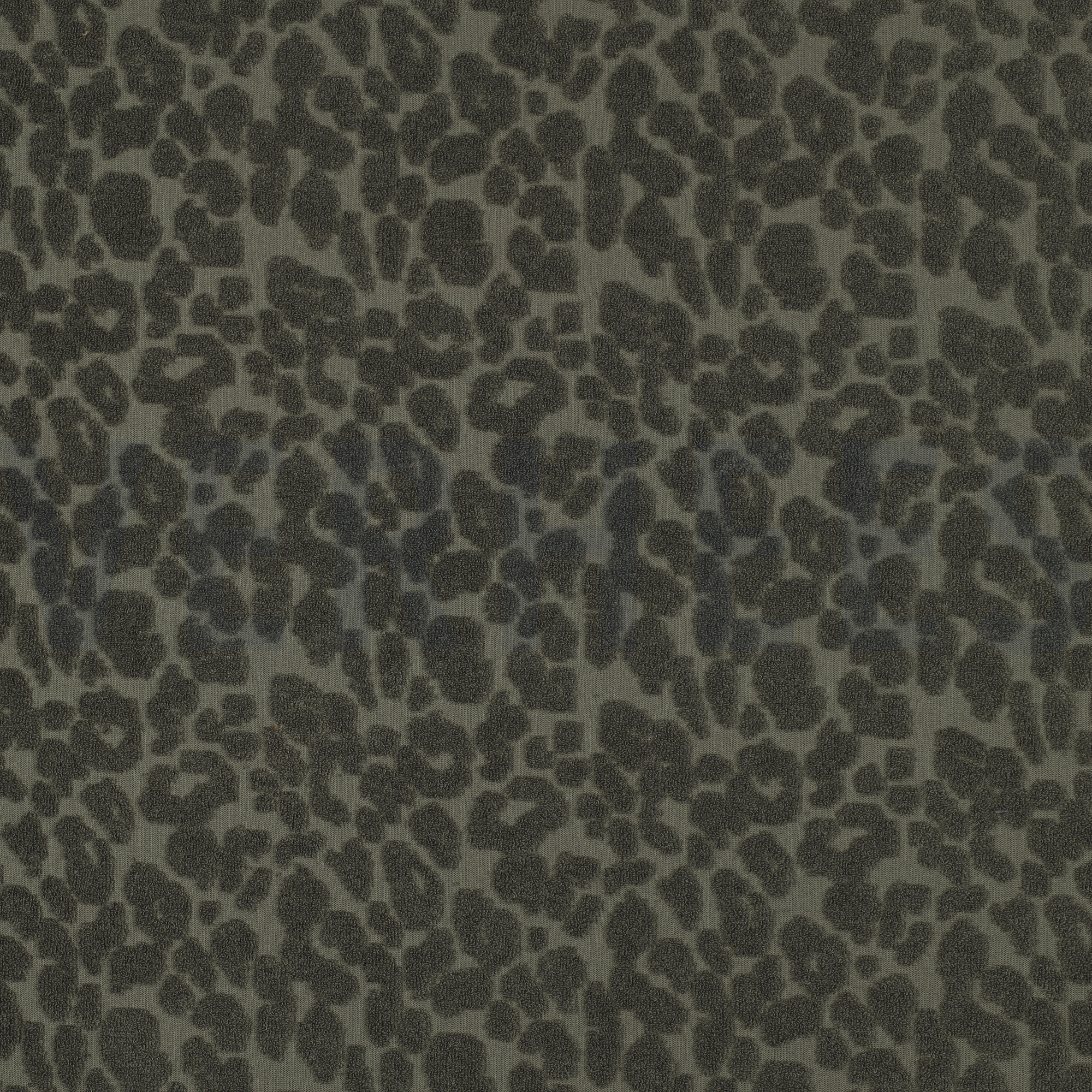 COTTON TOWELLING KNIT ANIMAL SKIN DARK GREEN (high resolution)