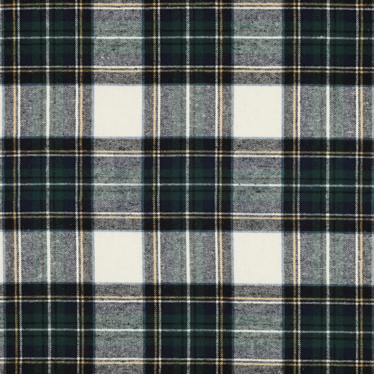 BAUMWOLLE GARNGEFÄRBT ANGERAUT KAROS ECRU/MARINEBLAU (high resolution)