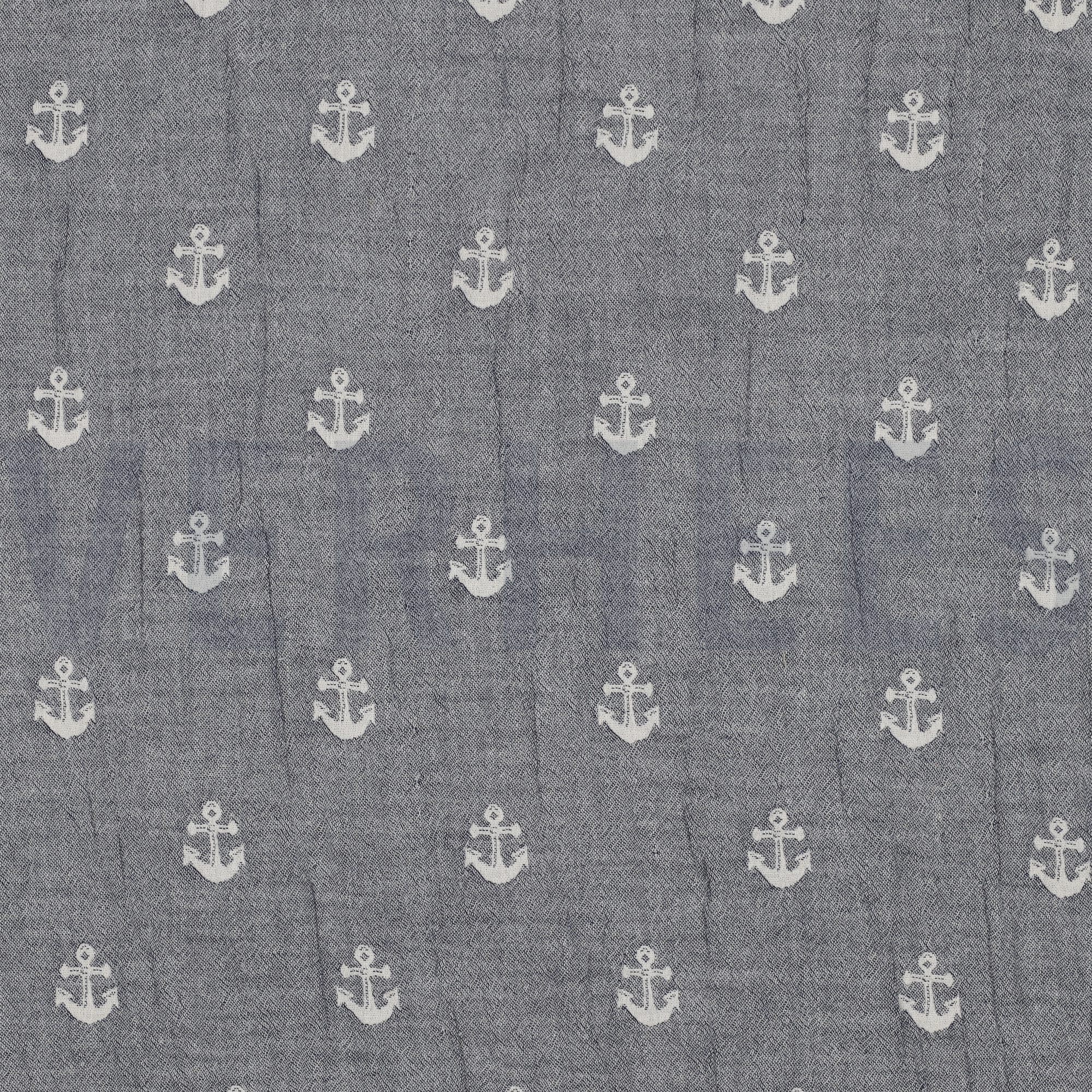 MUSSELIN JACQUARD ANKER ZWEISEITIG MARINEBLAU (high resolution)