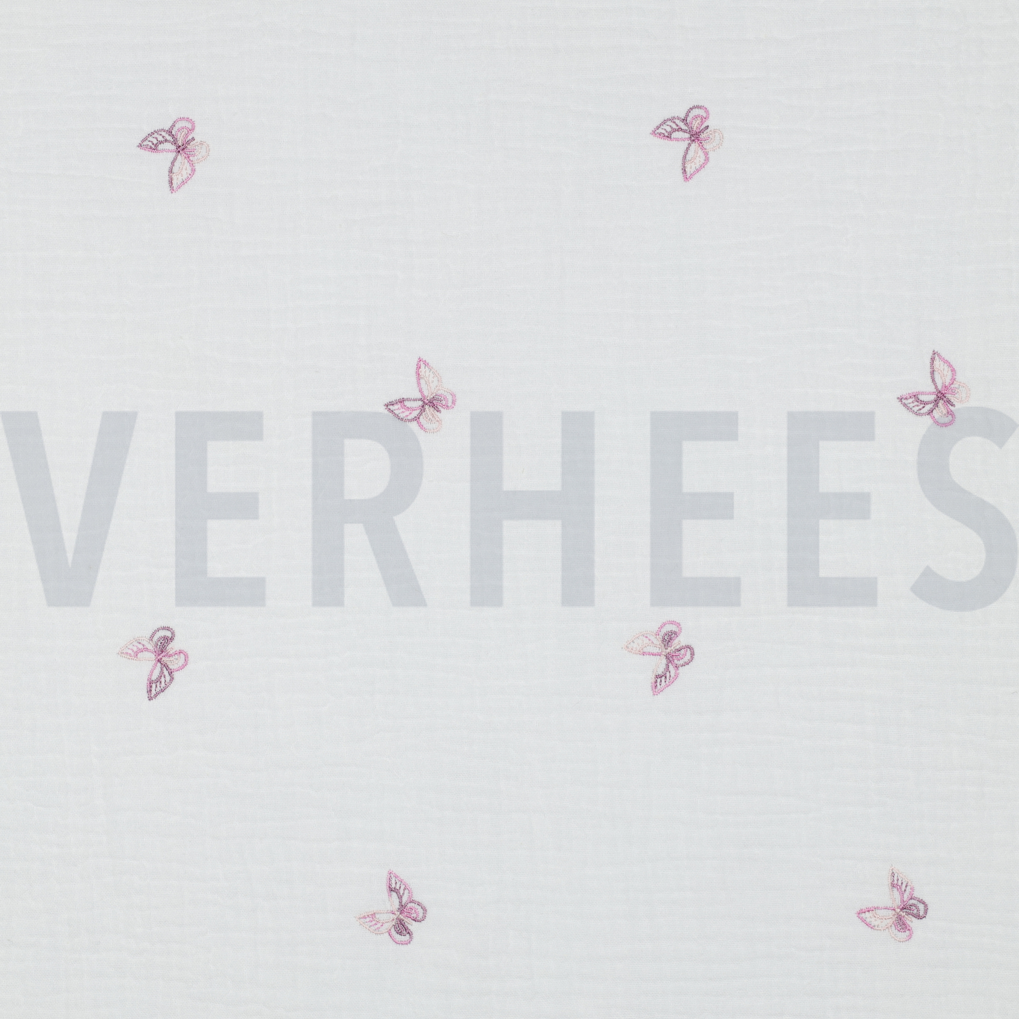 DOUBLE GAUZE EMBROIDERY VLINDERS WIT (high resolution)