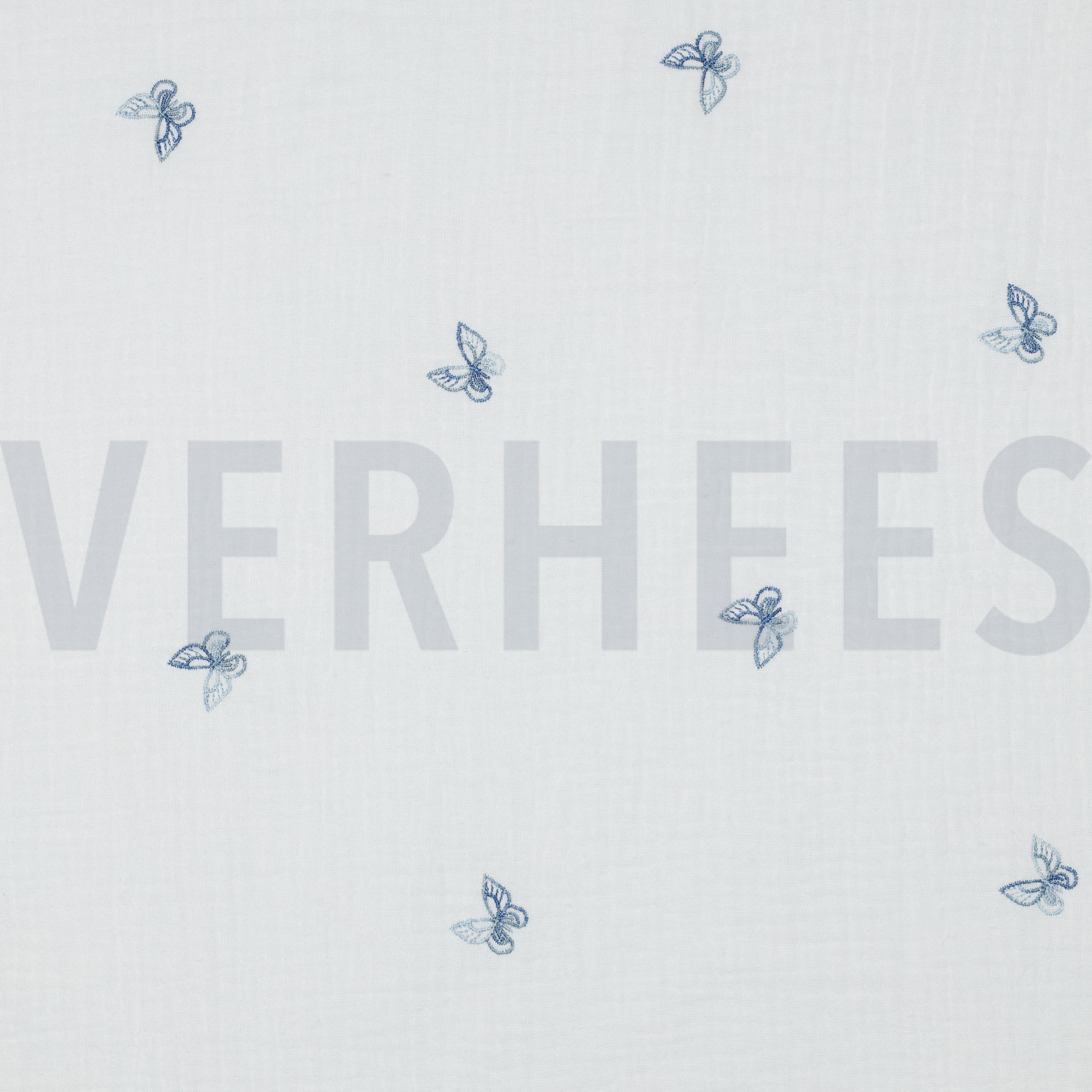 DOUBLE GAUZE EMBROIDERY VLINDERS WIT (high resolution)