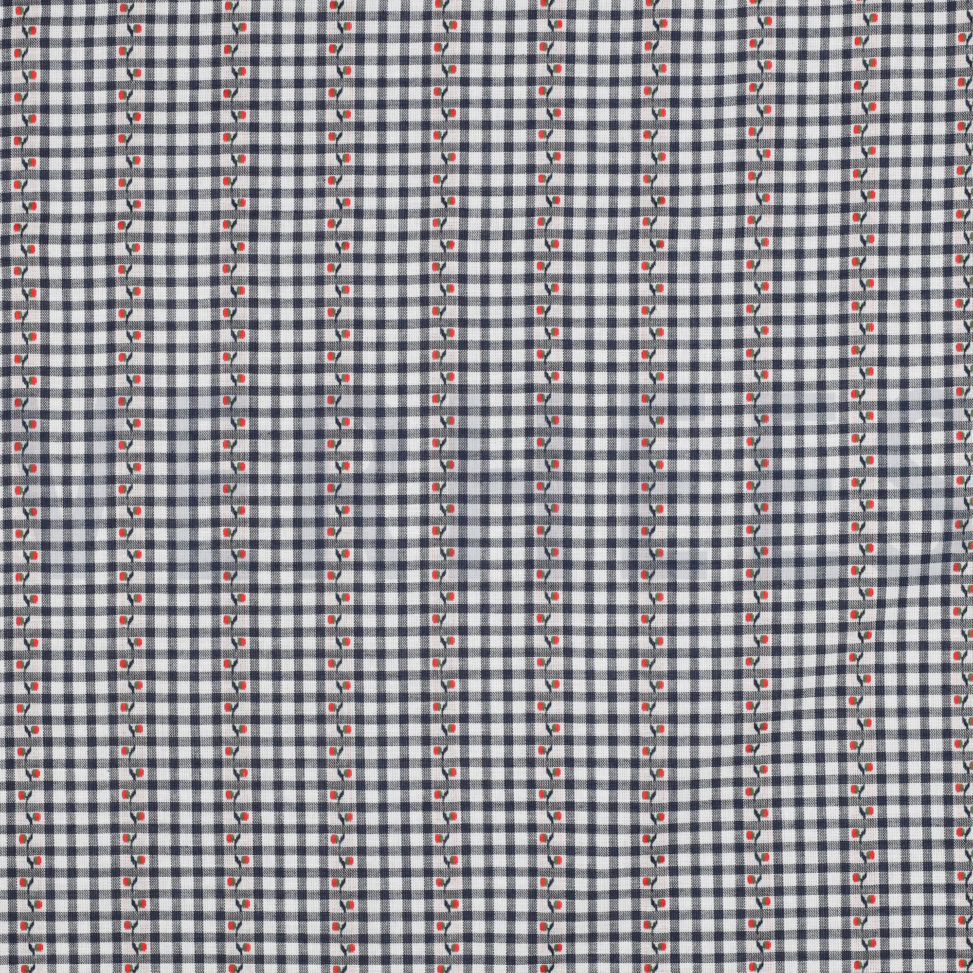 KATOEN JACQUARD BLOEMEN MARINEBLAUW (high resolution)