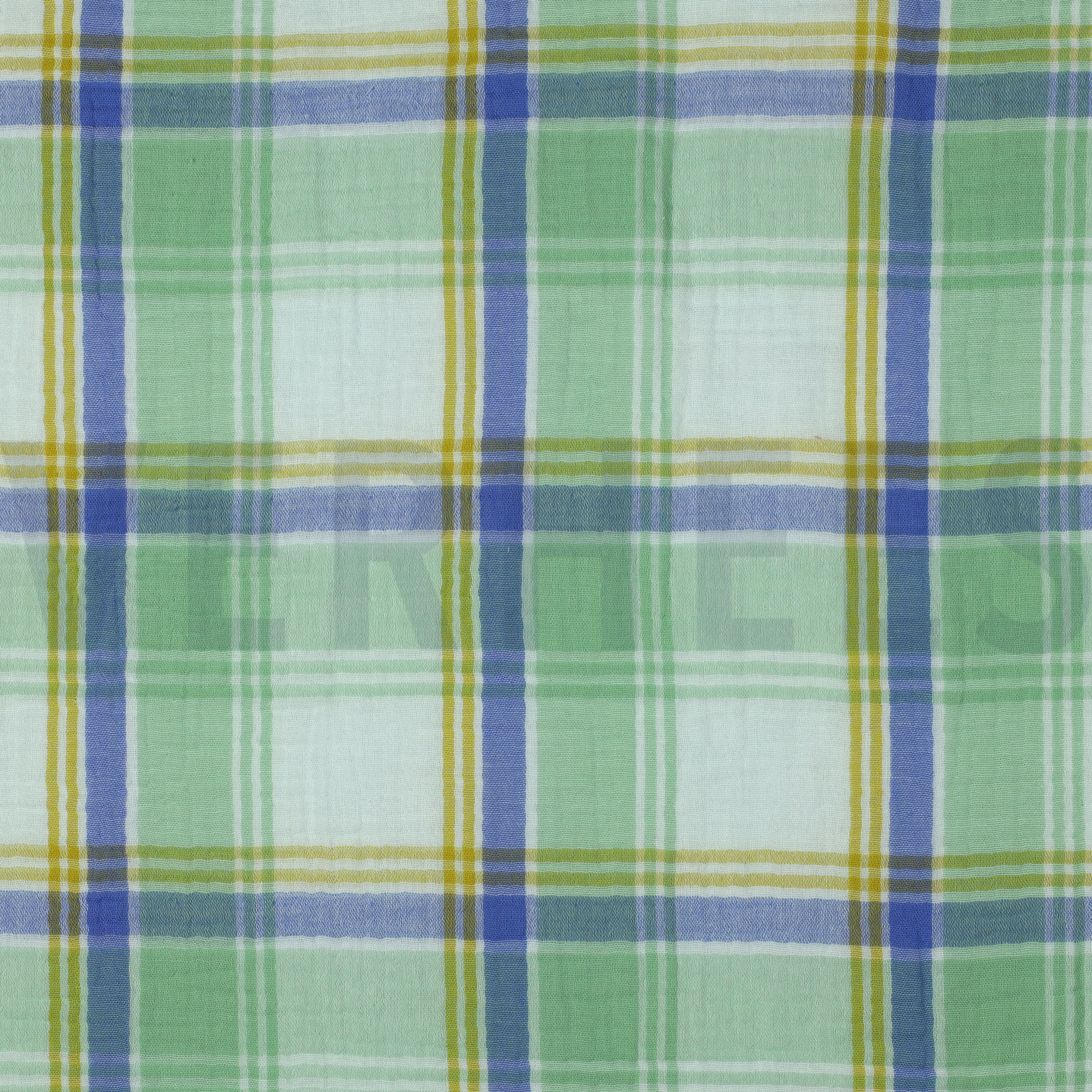 DOUBLE GAUZE YARN DYED CHECKS GREEN (high resolution)