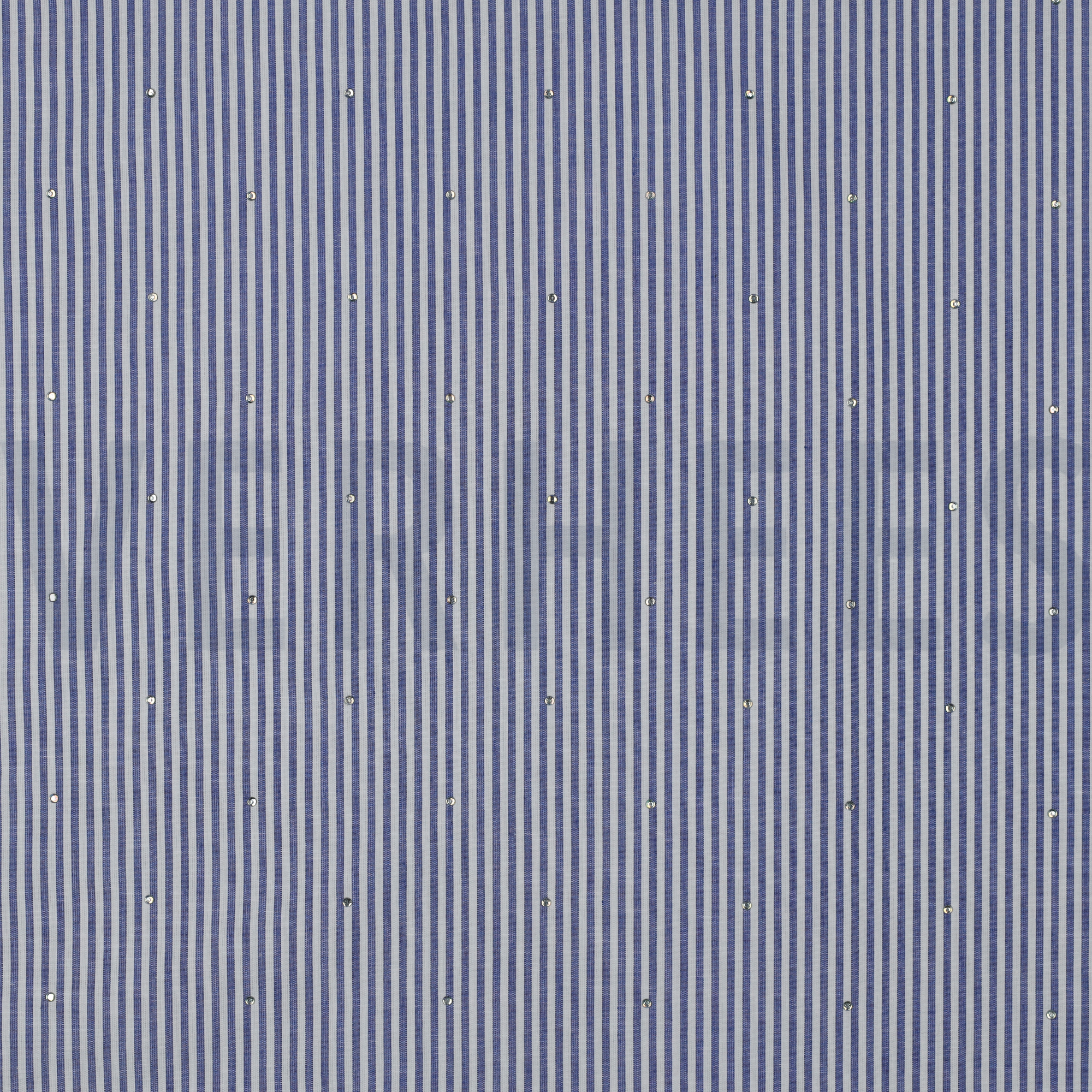 BAUMWOLLE GARNGEFÄRBT STREIFEN MIT NIETEN BLAU (high resolution)