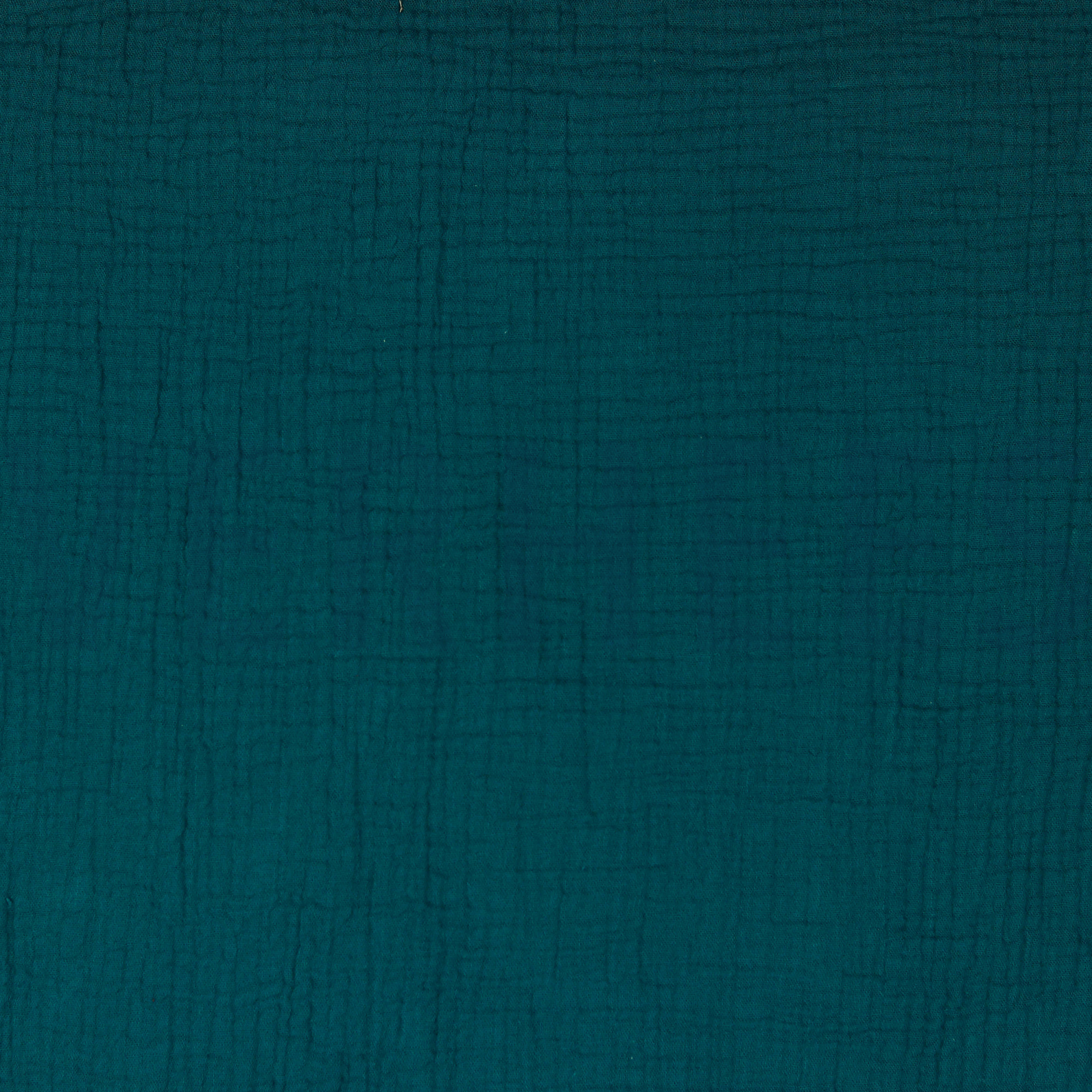 DOUBLE GAUZE GOTS DONKER CYAN (high resolution)