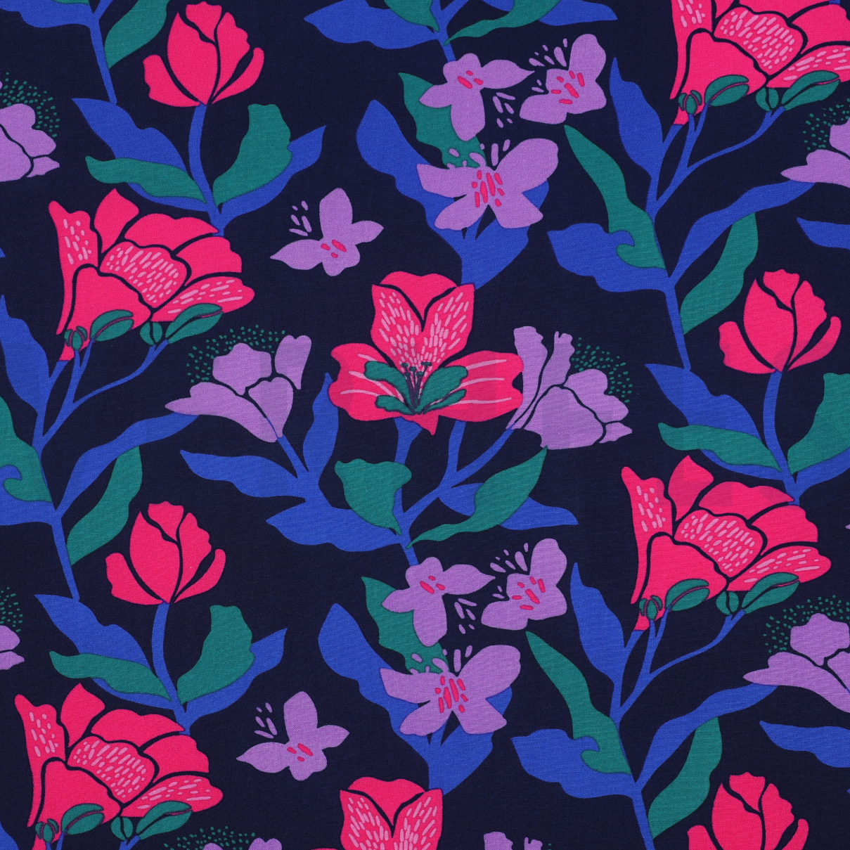 LENZING™ ECOVERO™ AMIRA FLORAL NERIDA HANSEN MARINEBLAUW (high resolution)