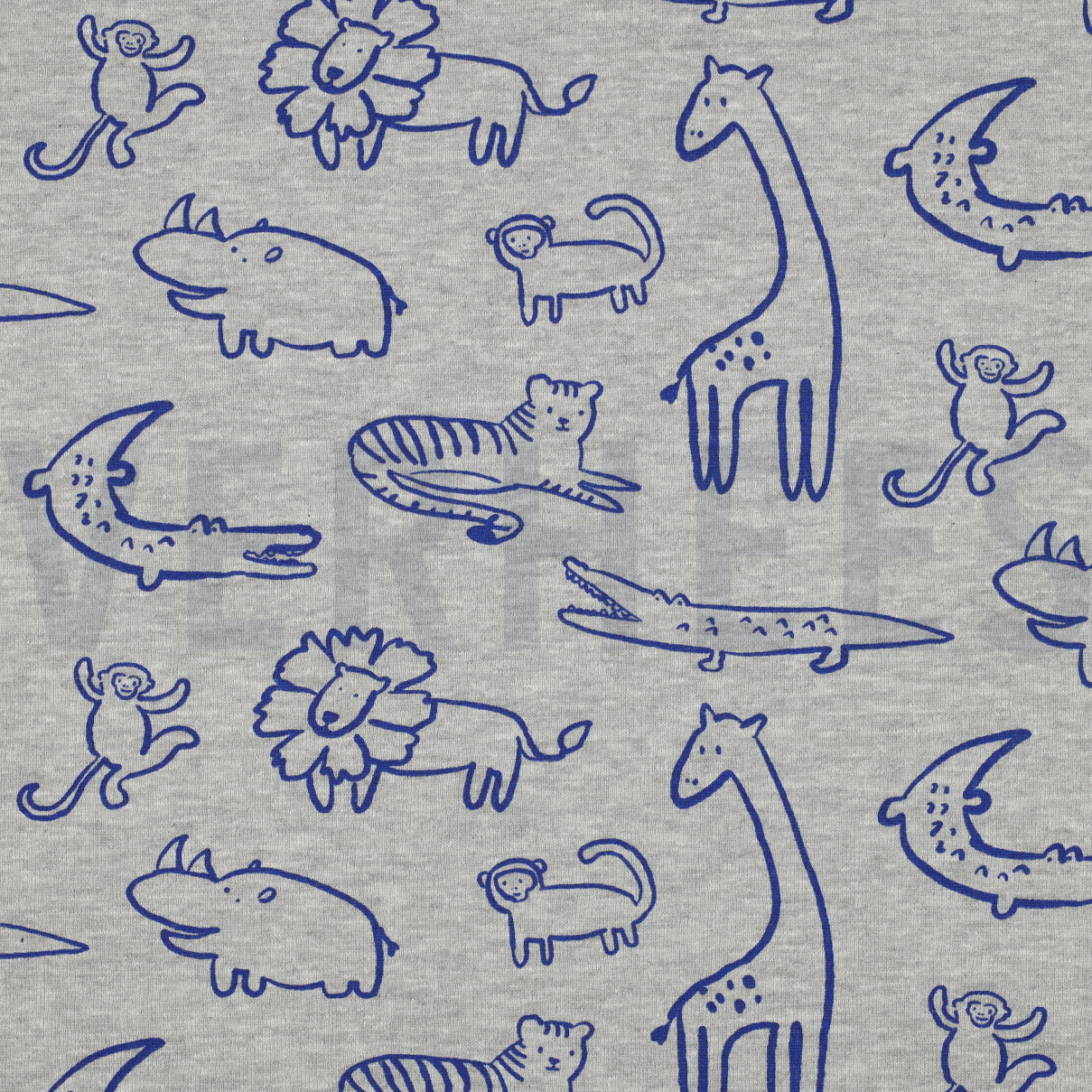 SWEAT MELANGE SAFARI DIEREN LICHTGRIJS GEMÊLEERD (high resolution)